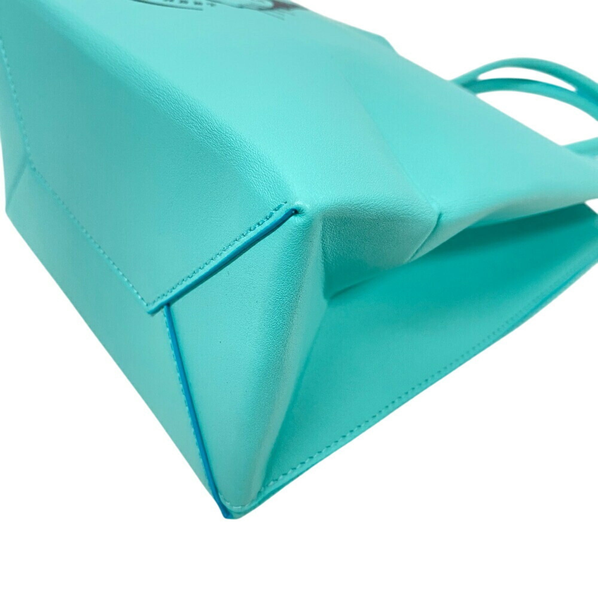 Tiffany Tiffany Blue Leather Tote Bag (Pre-Owned)