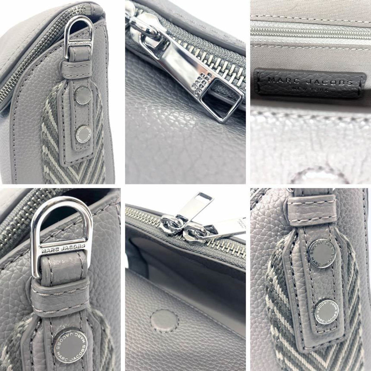 Marc Jacobs Gray Leather Messenger Bag Shoulder Bag (Pre-Owned)