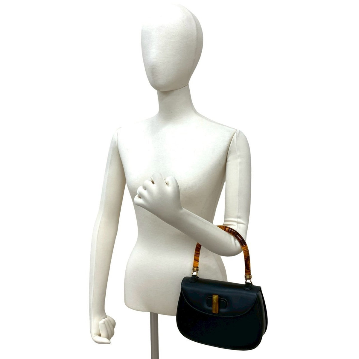 Gucci Black Leather Handbag Tote Bag (Pre-Owned)