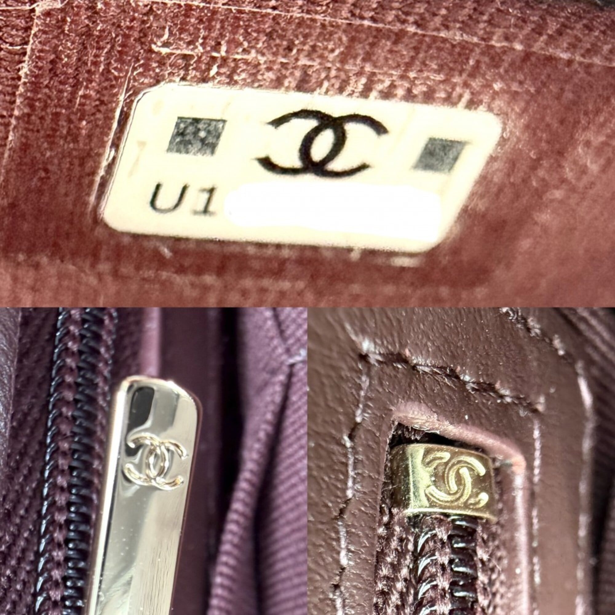 Chanel Black White Grained Calfskin Shoulder Bag (Pre-Owned)
