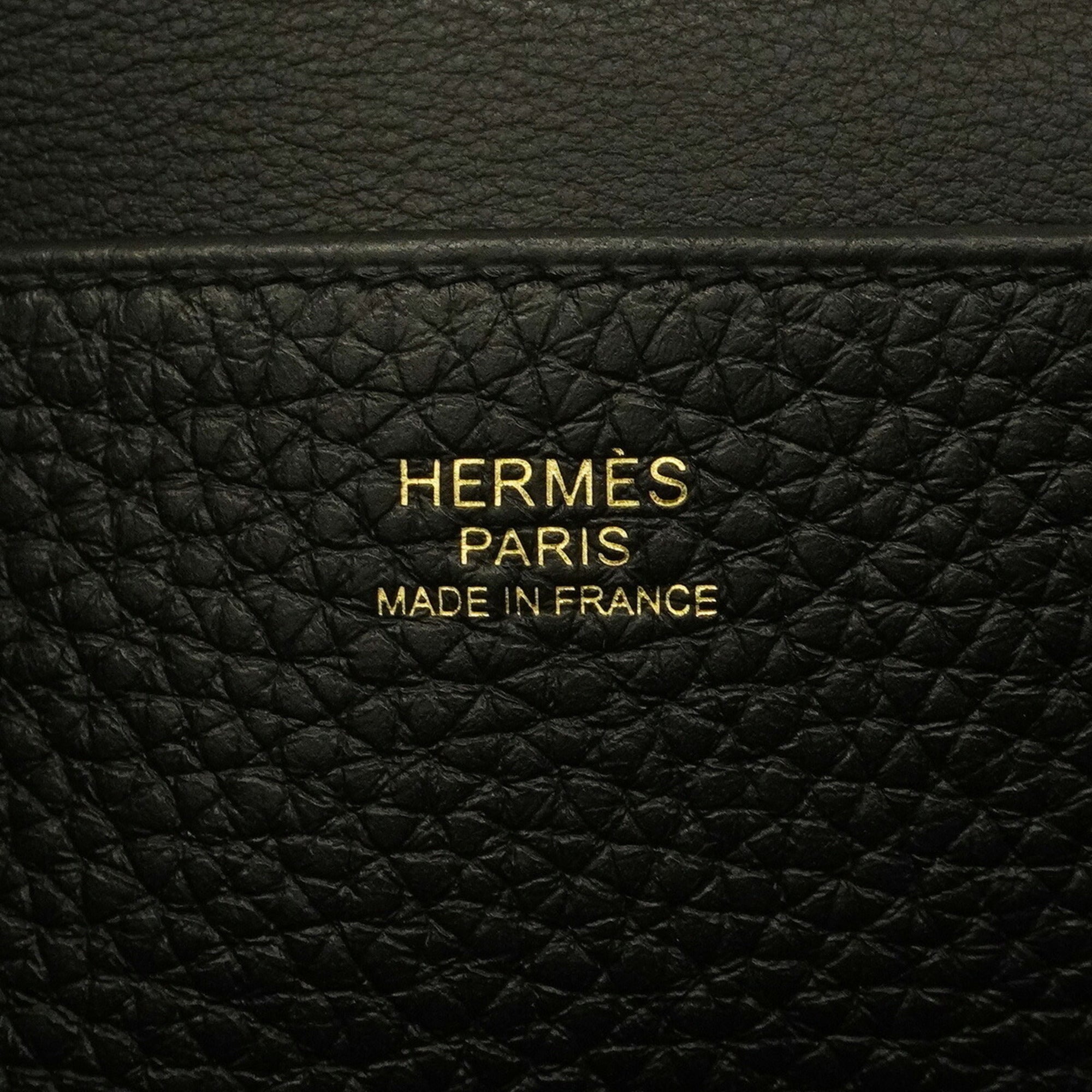 Hermes Black Taurillon Clemence Leather Handbag (Pre-Owned)