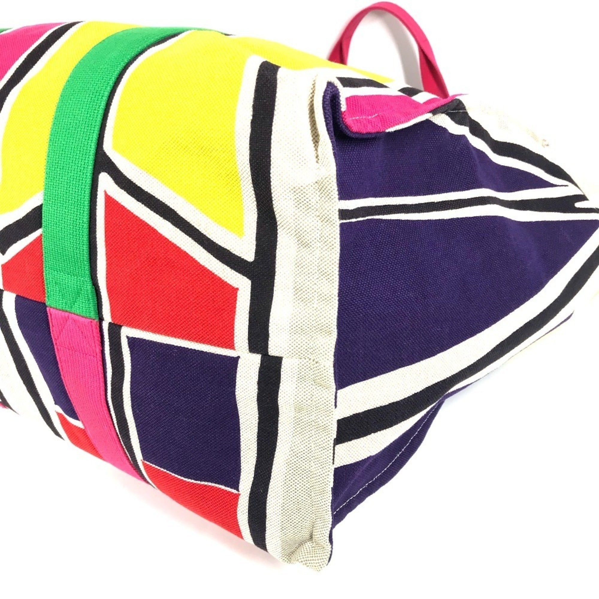 Hermes Multi-Color Cotton Boston Bag Shoulder Bag Tote Bag (Pre-Owned)