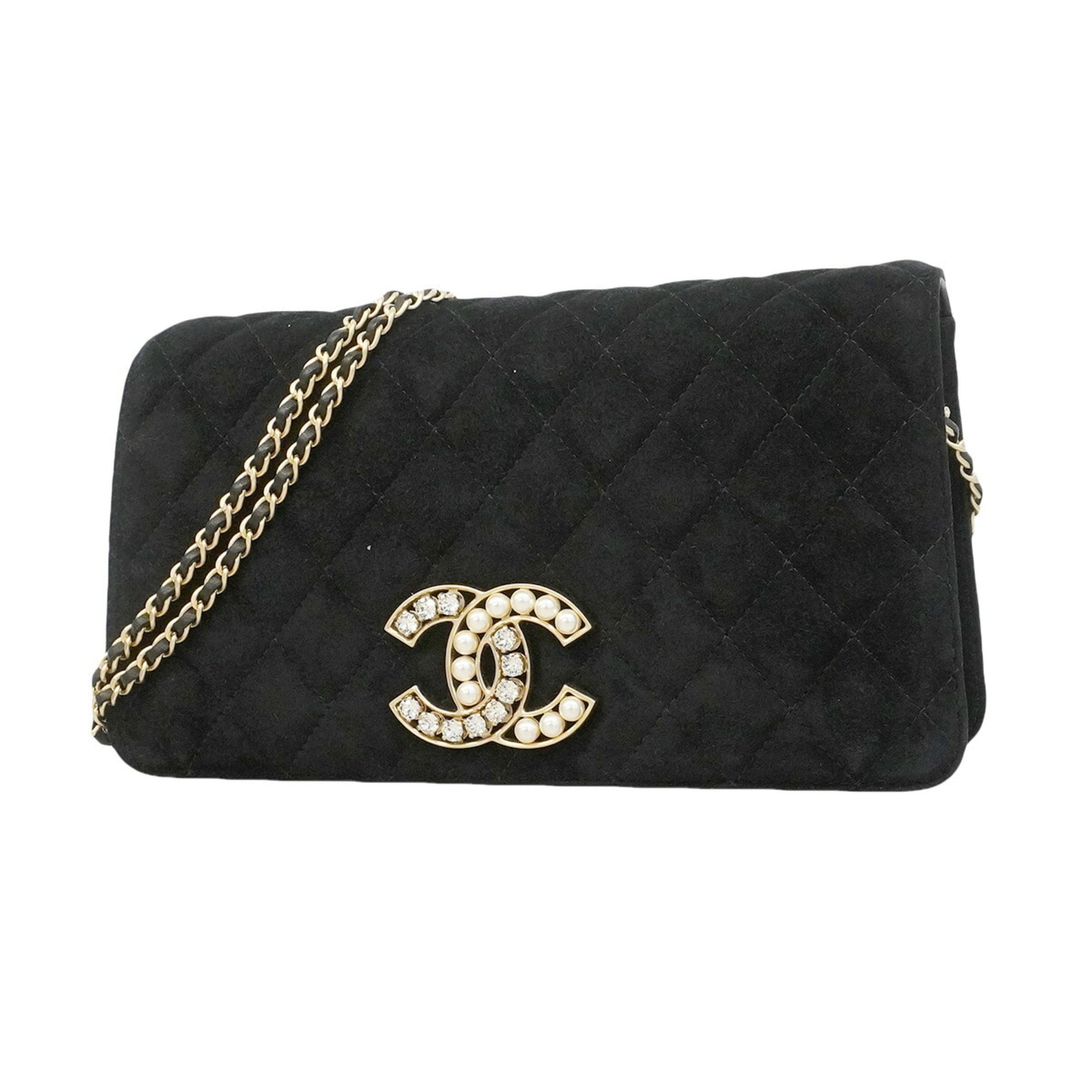 Chanel Black Suede Shoulder Bag (Pre-Owned)