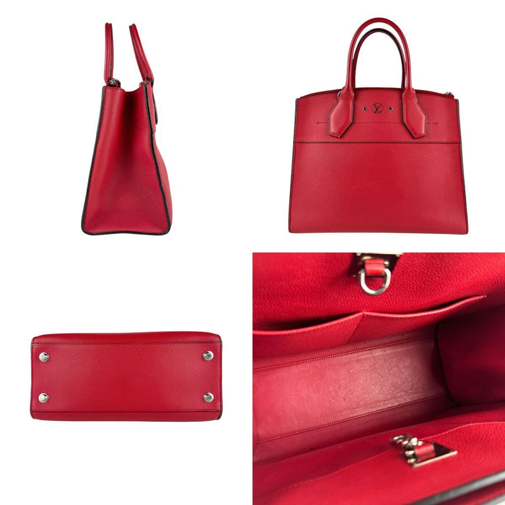 Louis Vuitton Red Color Leather Handbag Shoulder Bag (Pre-Owned)