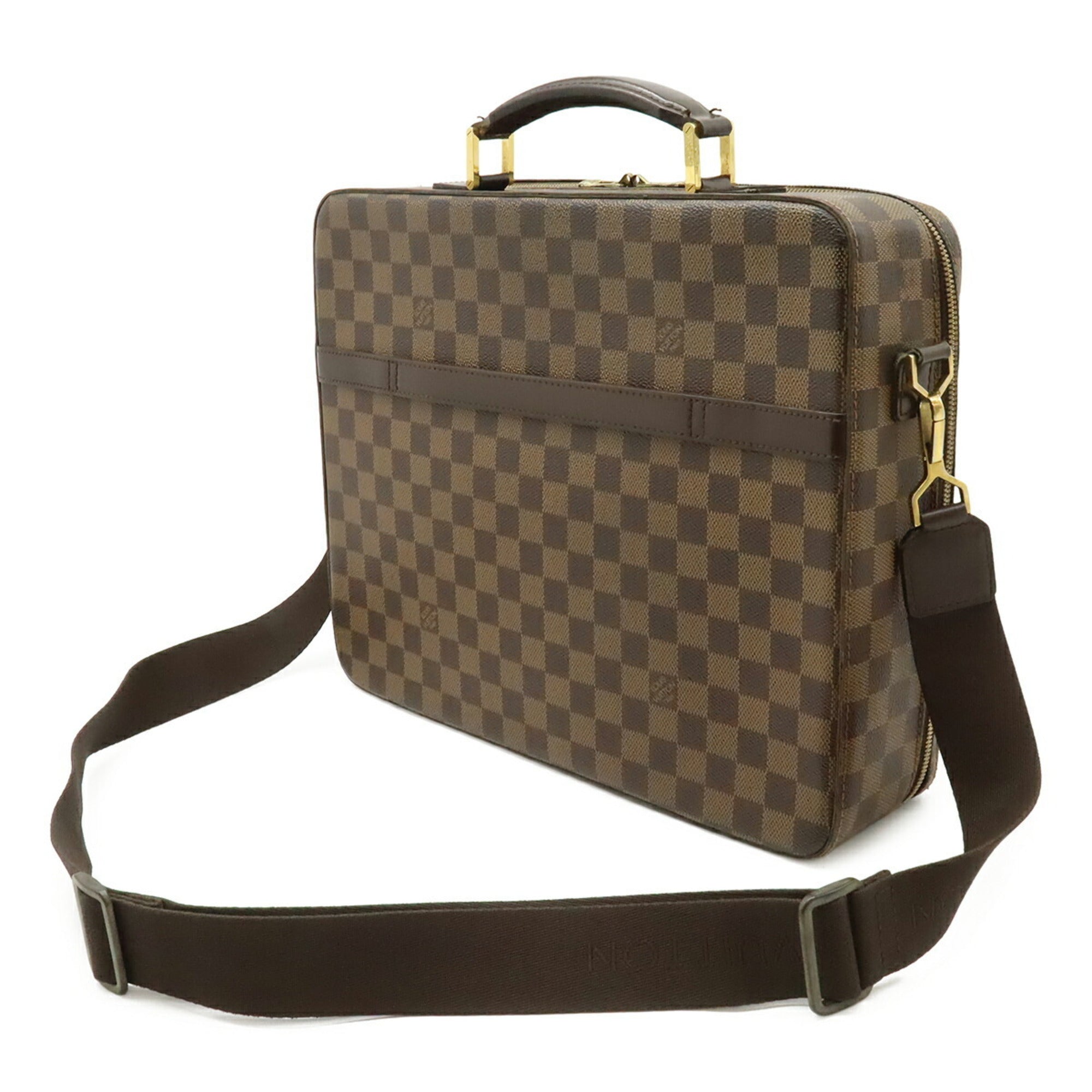 Louis Vuitton Brown Damier Canvas White Pvc Handbag Shoulder Bag (Pre-Owned)