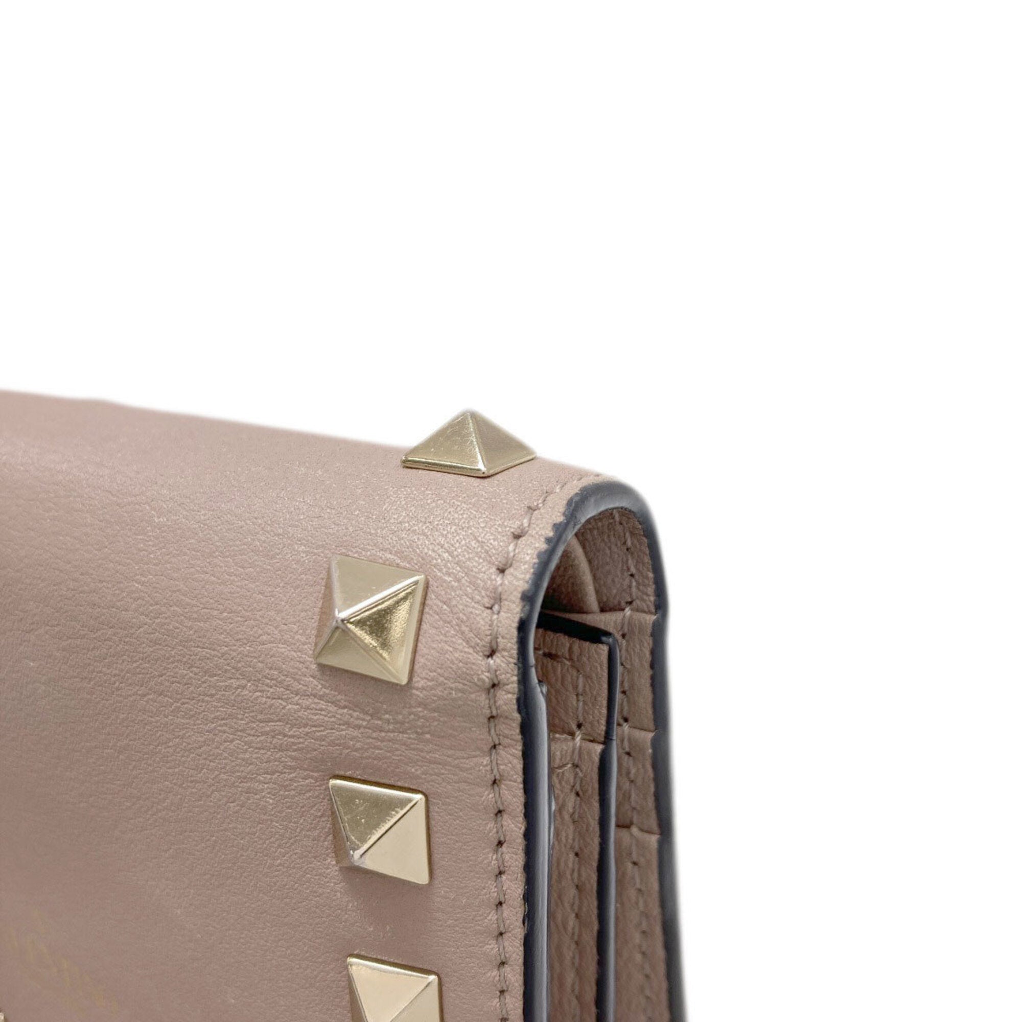Valentino Beige Leather Wallet (Bi-Fold) (Pre-Owned)