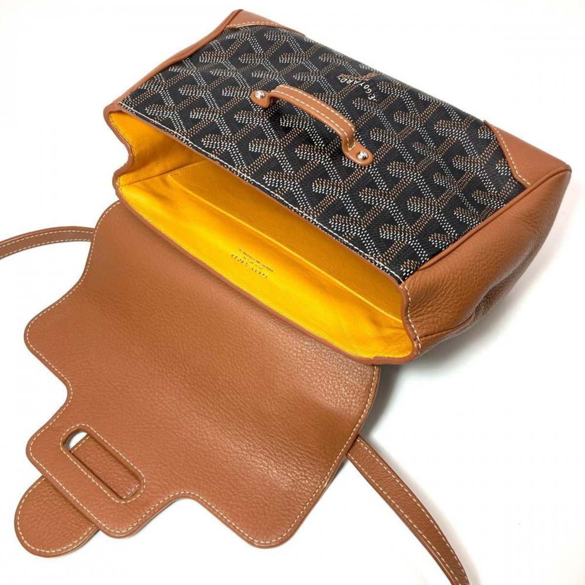 Goyard Brown Leather Handbag Shoulder Bag (Pre-Owned)