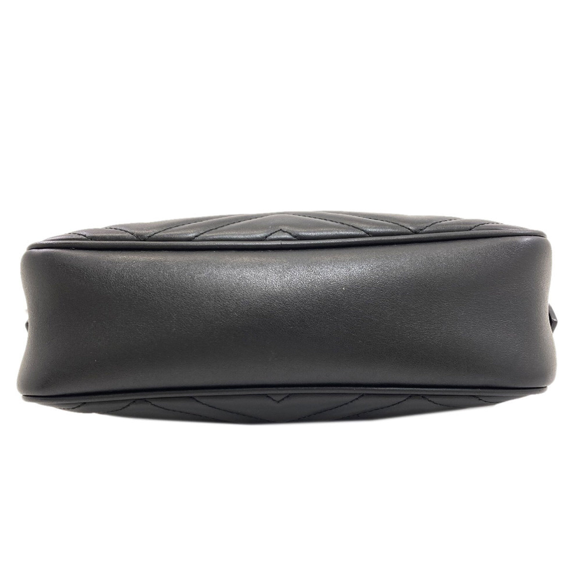 Gucci Gg Marmont Black Leather Shoulder Bag (Pre-Owned)