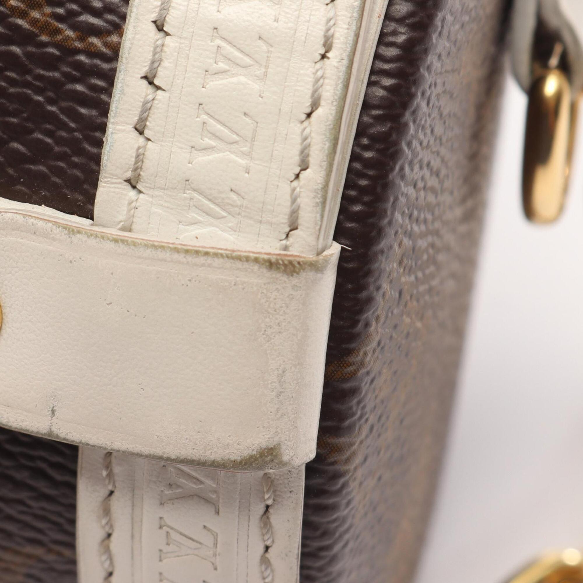 Louis Vuitton Brown White Pvc Leather Handbag Shoulder Bag (Pre-Owned)