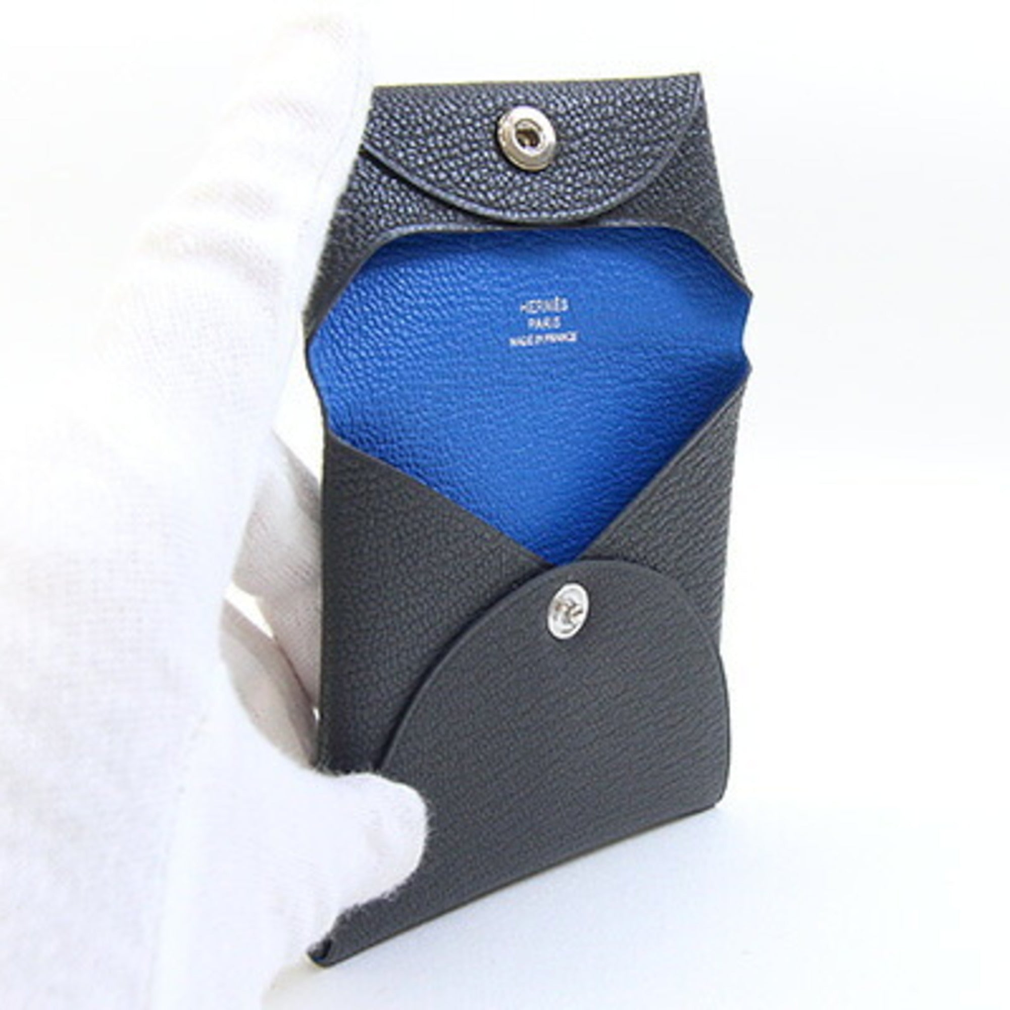 Hermes Ardoise Blue Hydra Chevre Leather Coin Purse/Coin Case (Pre-Owned)