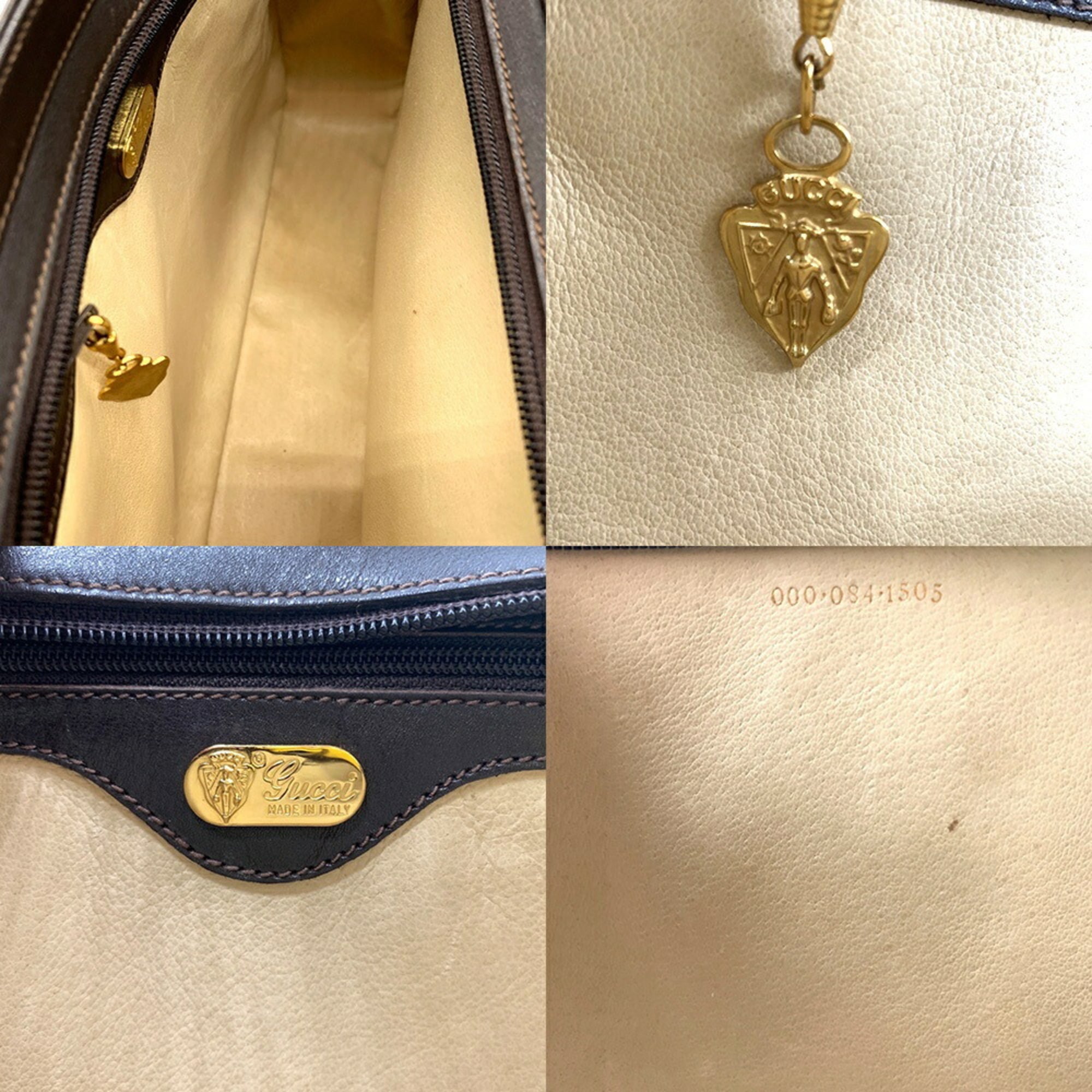 Gucci Dark Brown Leather Handbag (Pre-Owned)