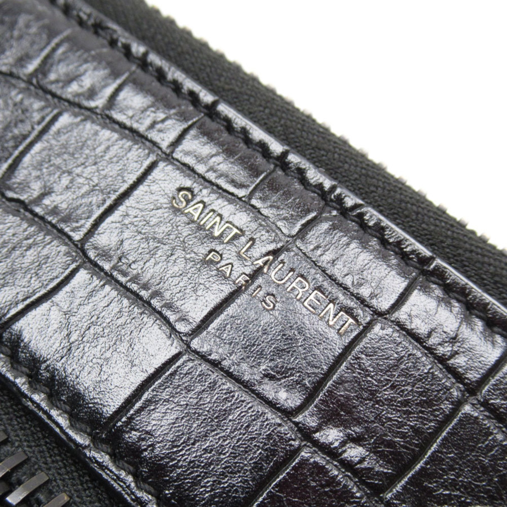 Saint Laurent Black Leather Clutch Bag (Pre-Owned)