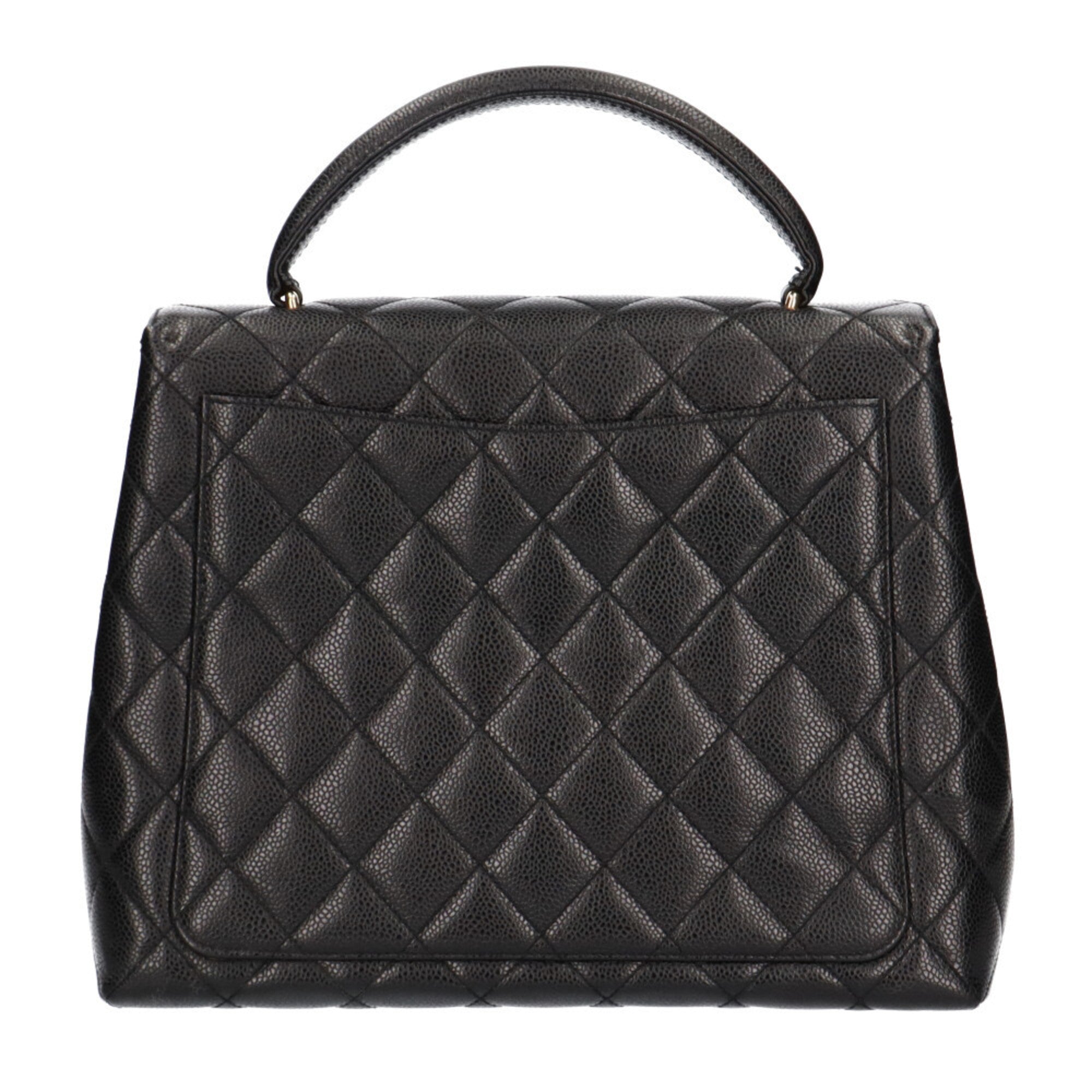 Chanel Black Caviar Leather Handbag (Pre-Owned)