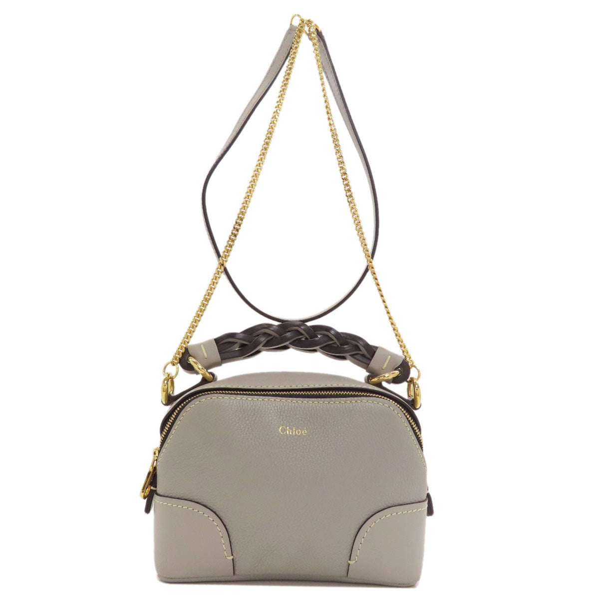Chloé Gray Leather Handbag (Pre-Owned)