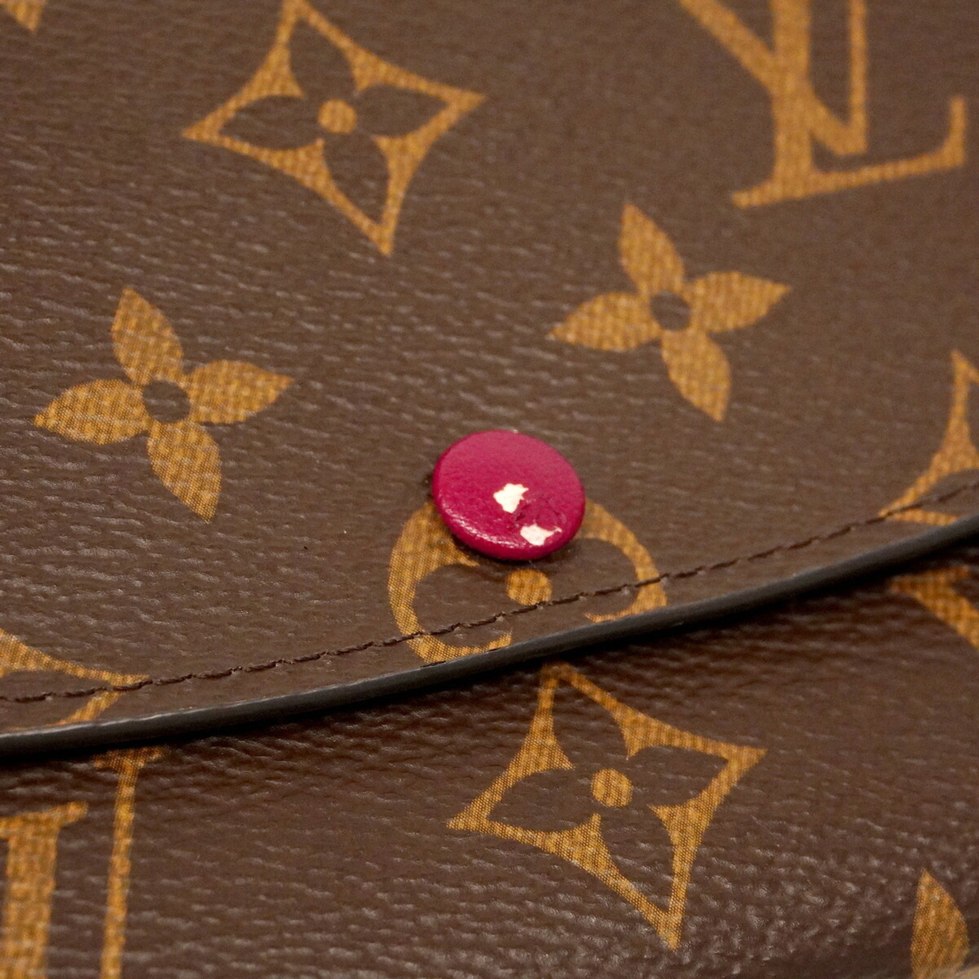 Louis Vuitton Brown Fuchsia Long Wallet (Bi-Fold) (Pre-Owned)