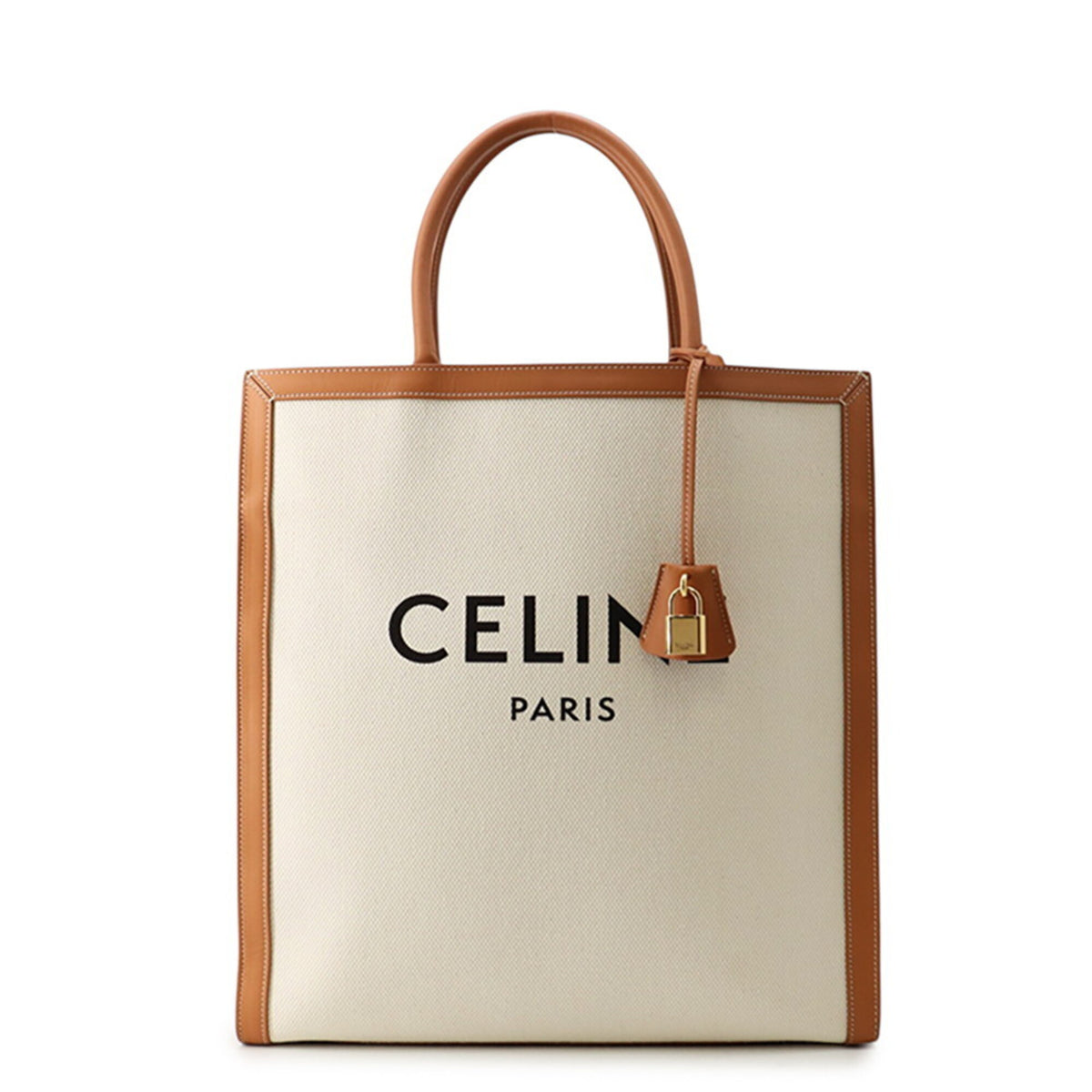 Celine Beige Camel Canvas Leather Tote Bag (Pre-Owned)