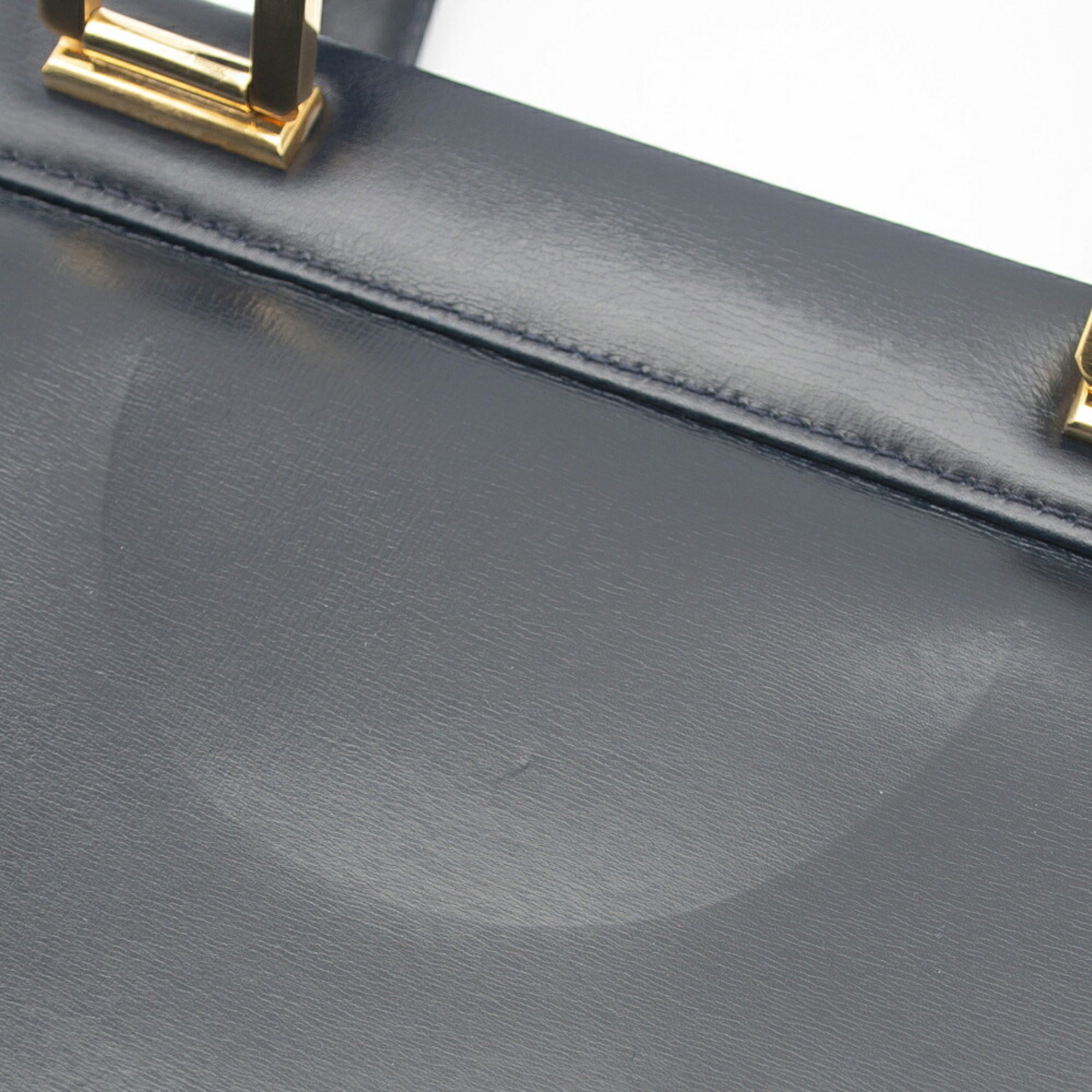 Gucci Dark Navy Leather Tote Bag (Pre-Owned)