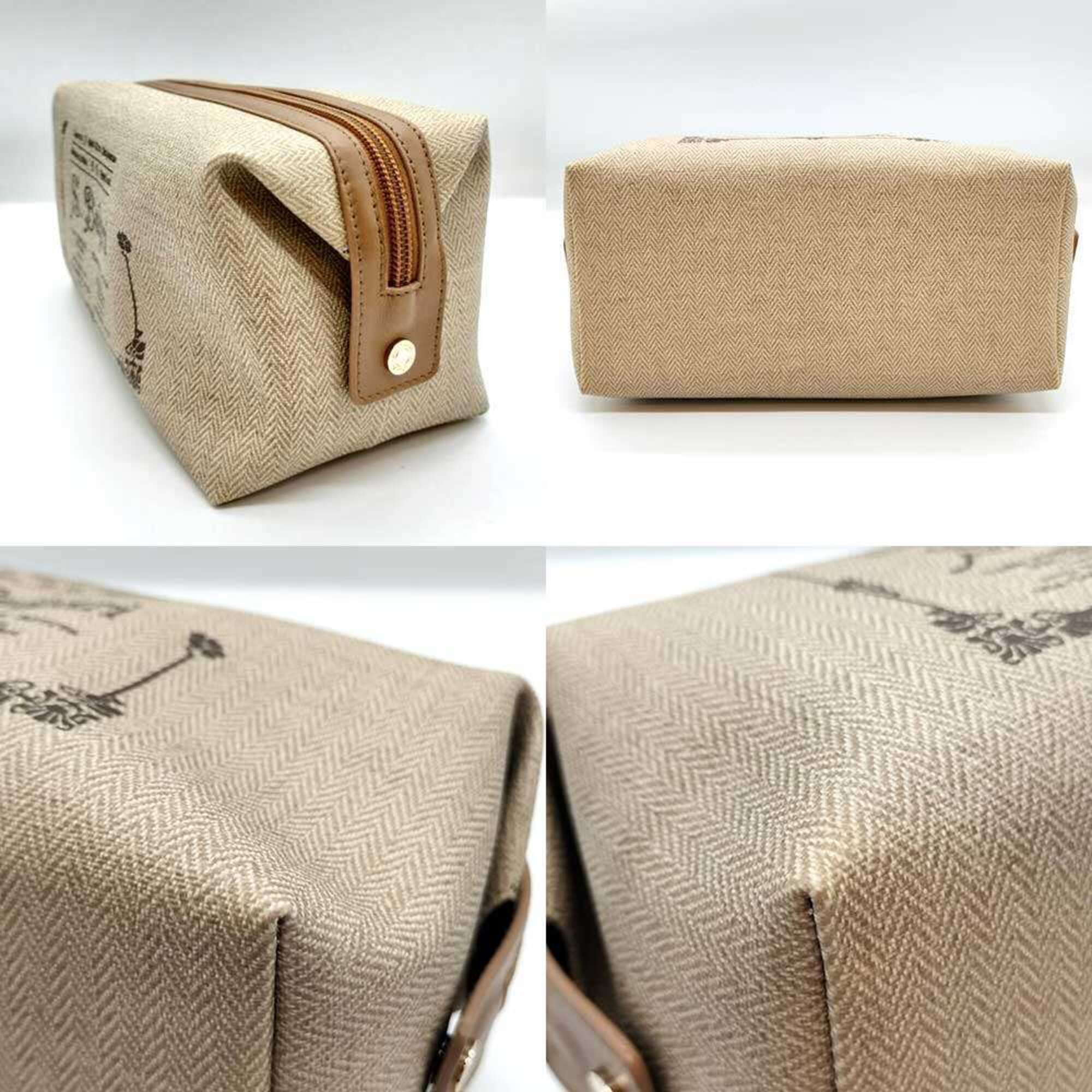 Bvlgari Collezione Beige Pvc Leather Clutch Bag Pouch (Pre-Owned)