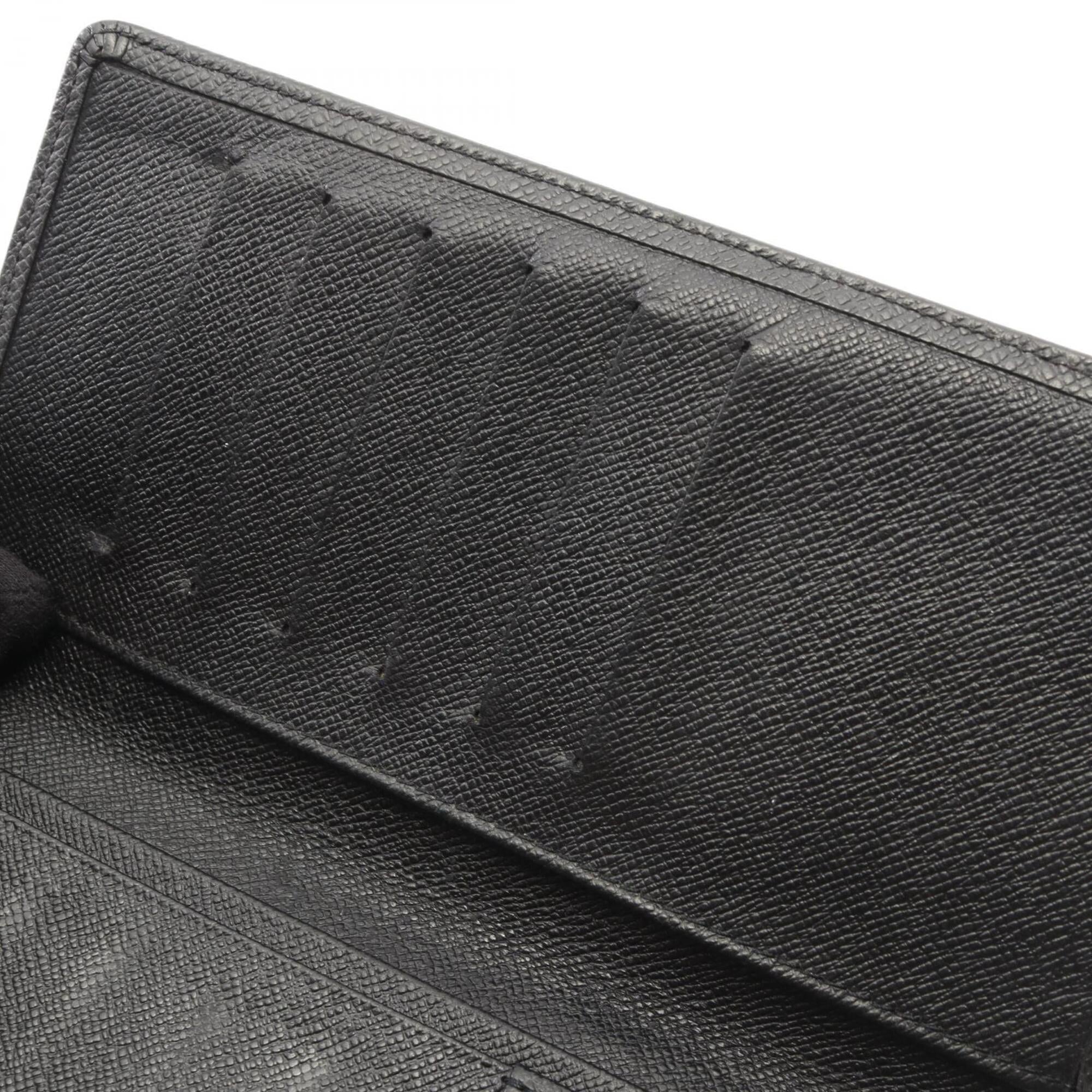 Louis Vuitton Black Leather Long Wallet (Bi-Fold) (Pre-Owned)