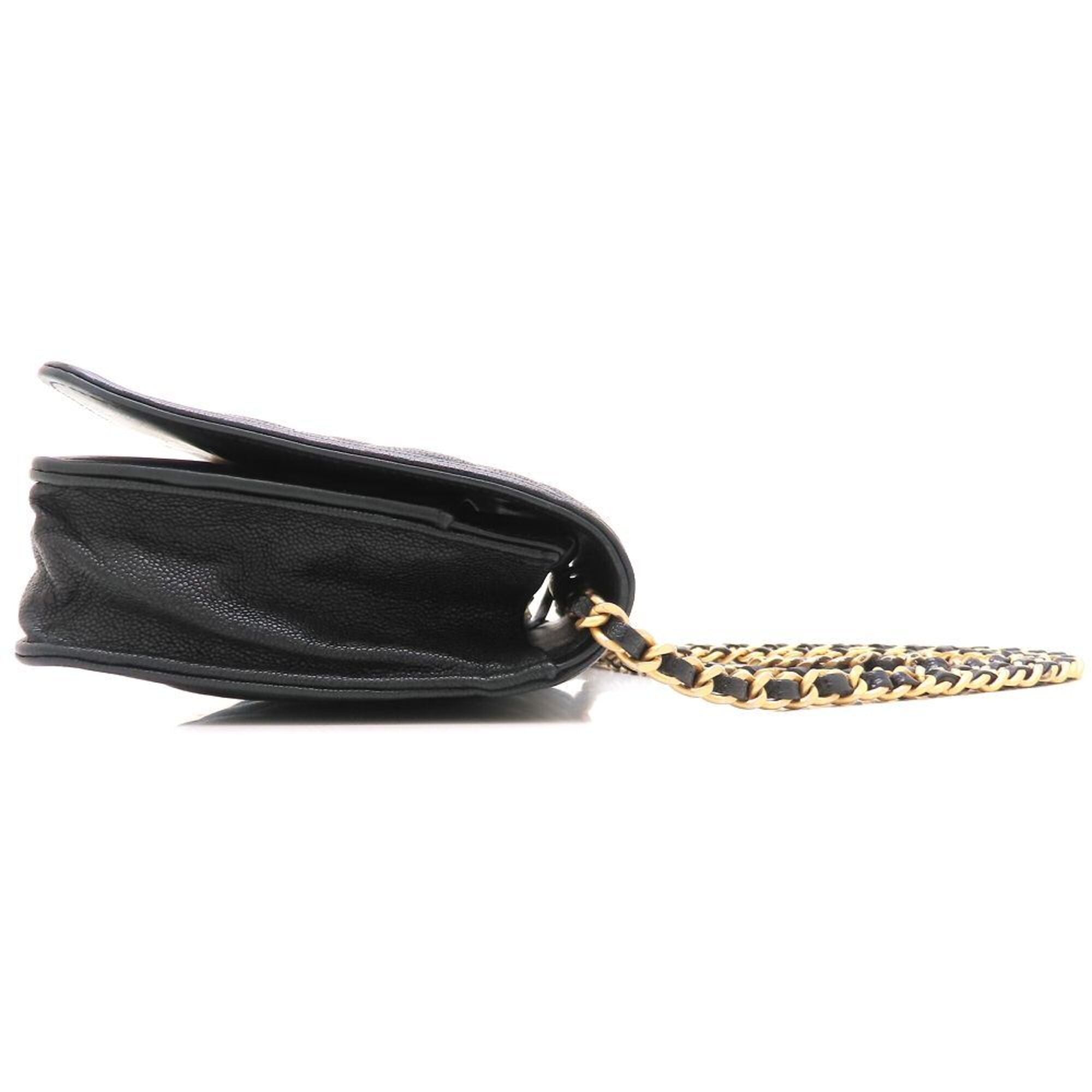 Chanel Boy Chanel Black Grained Calfskin Shoulder Bag (Pre-Owned)