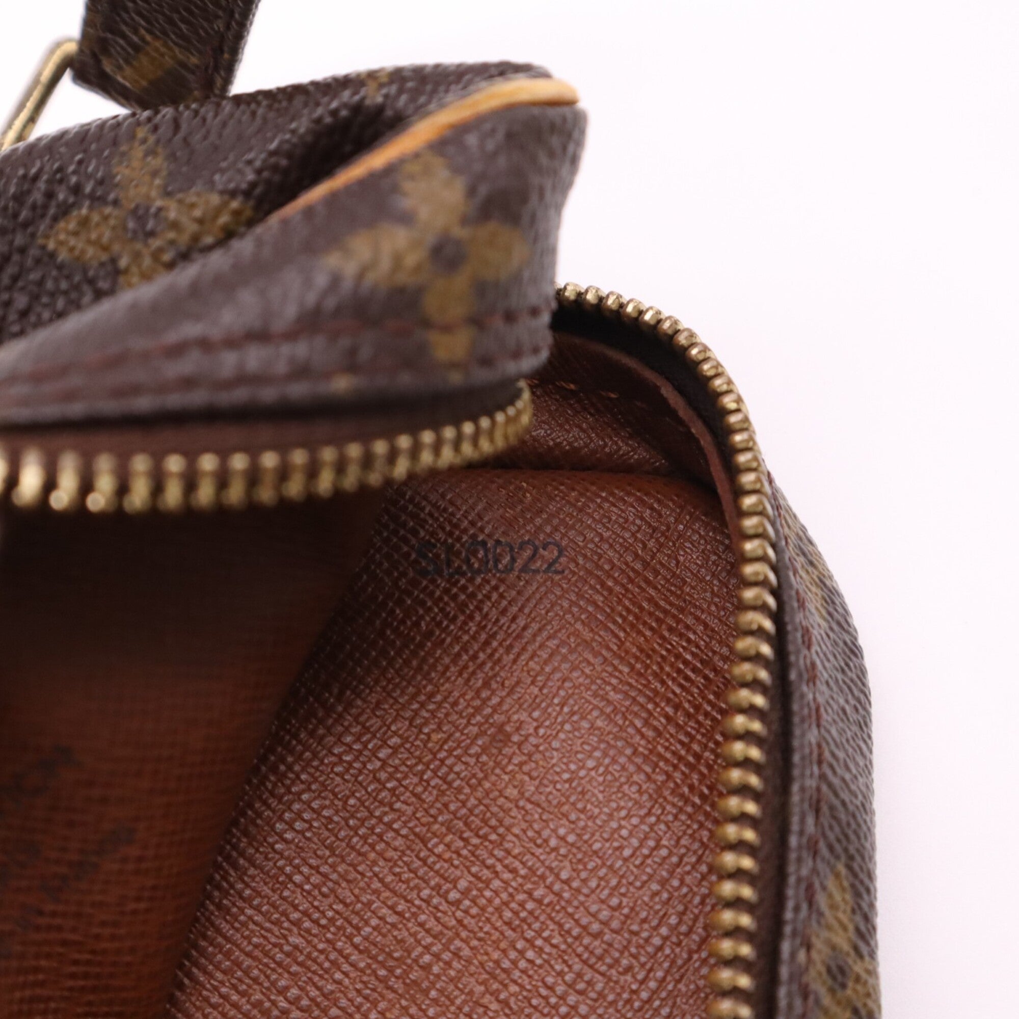 Louis Vuitton Beige Brown Coated Canvas Leather Shoulder Bag (Pre-Owned)