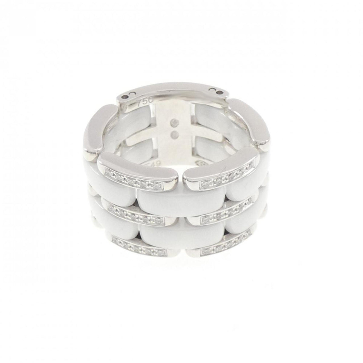 Chanel White Gold (18K) Ceramic Band Ring (Pre-Owned)