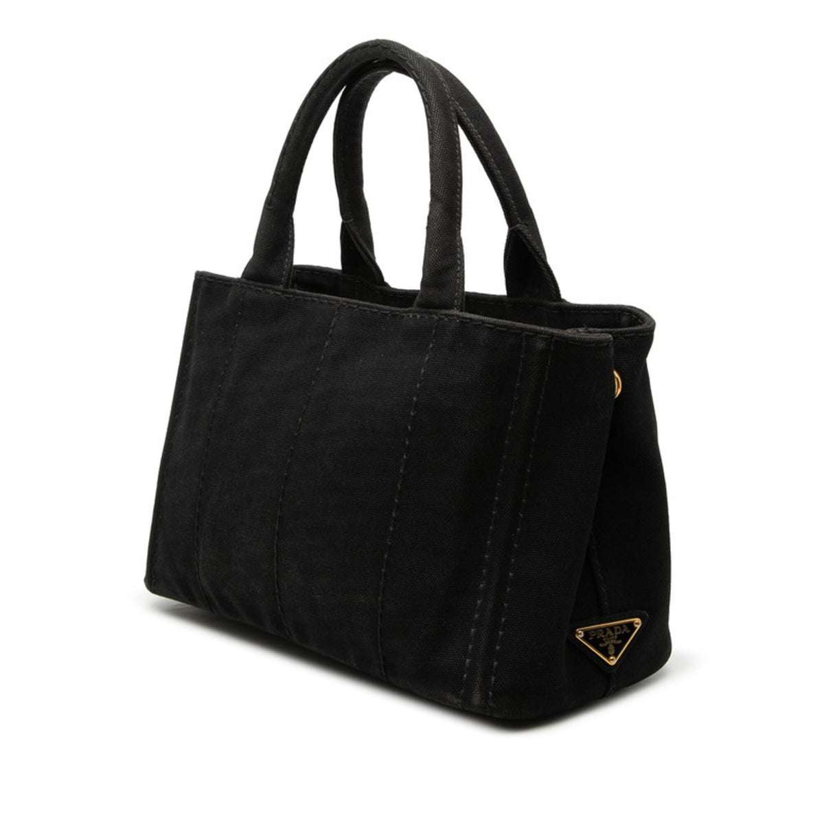 Prada Black Canvas Handbag Shoulder Bag (Pre-Owned)