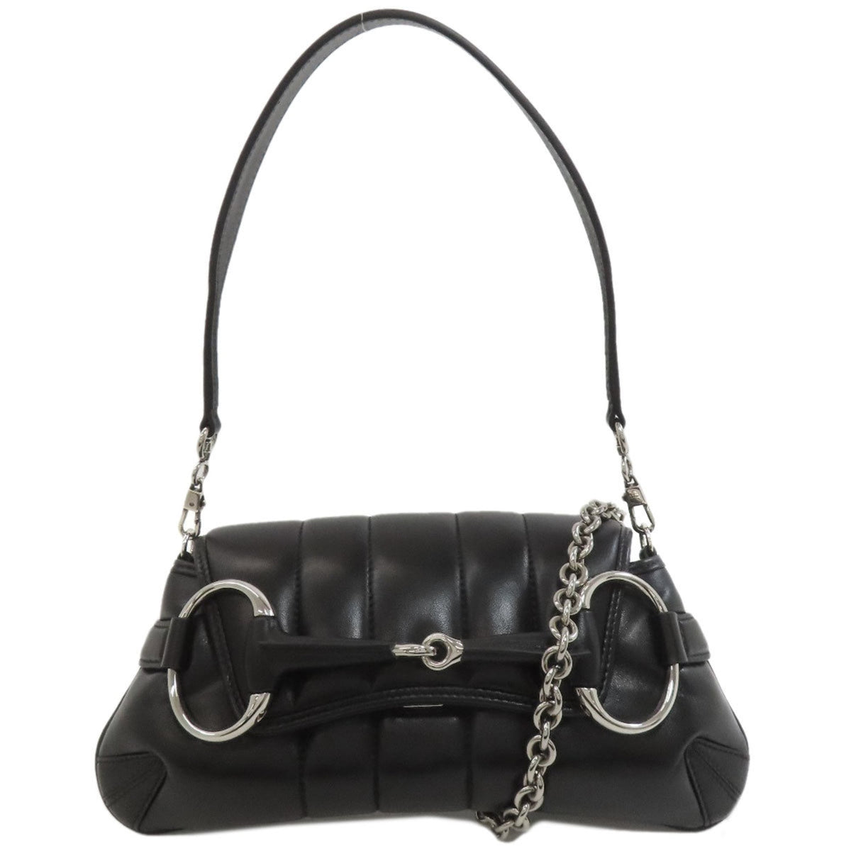 Gucci Horsebit Black Leather Handbag (Pre-Owned)