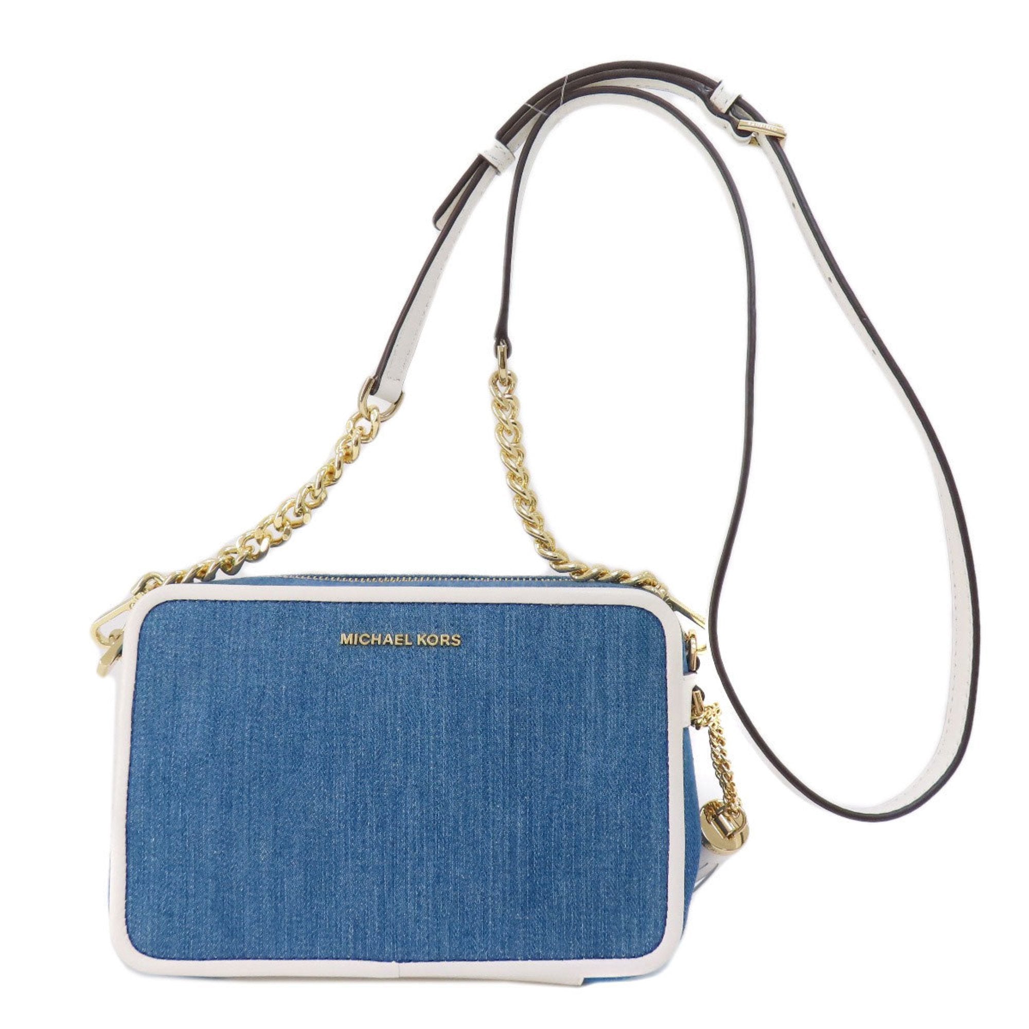 Michael Kors Blue White Denim Shoulder Bag (Pre-Owned)