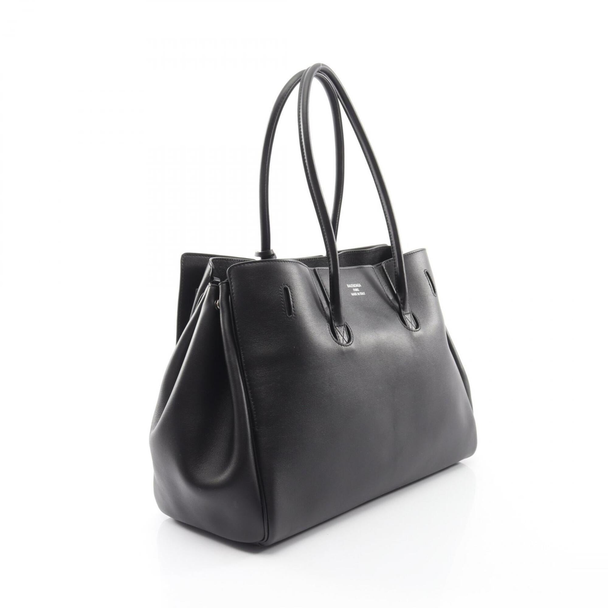Balenciaga Black Leather Handbag Tote Bag (Pre-Owned)