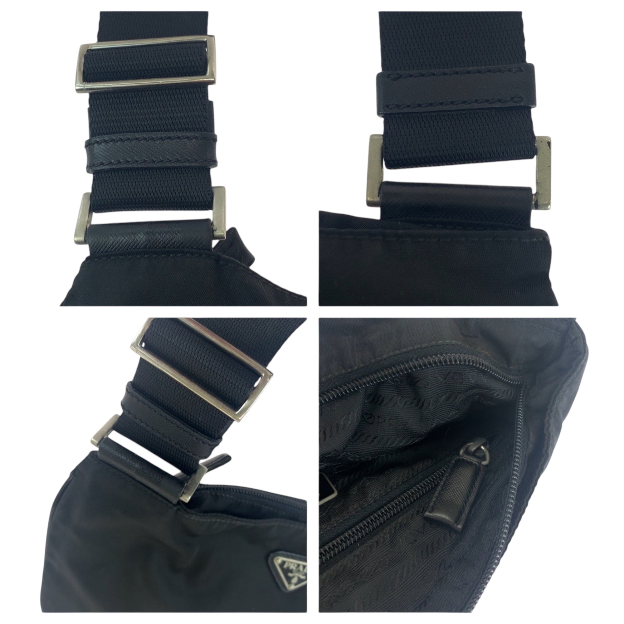 Prada Black Nylon Pochette Shoulder Bag (Pre-Owned)
