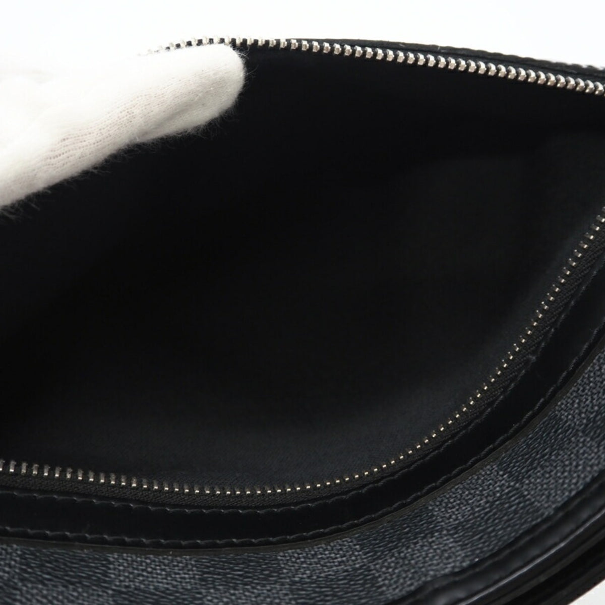 Louis Vuitton Black Gray Coated Canvas Shoulder Bag (Pre-Owned)