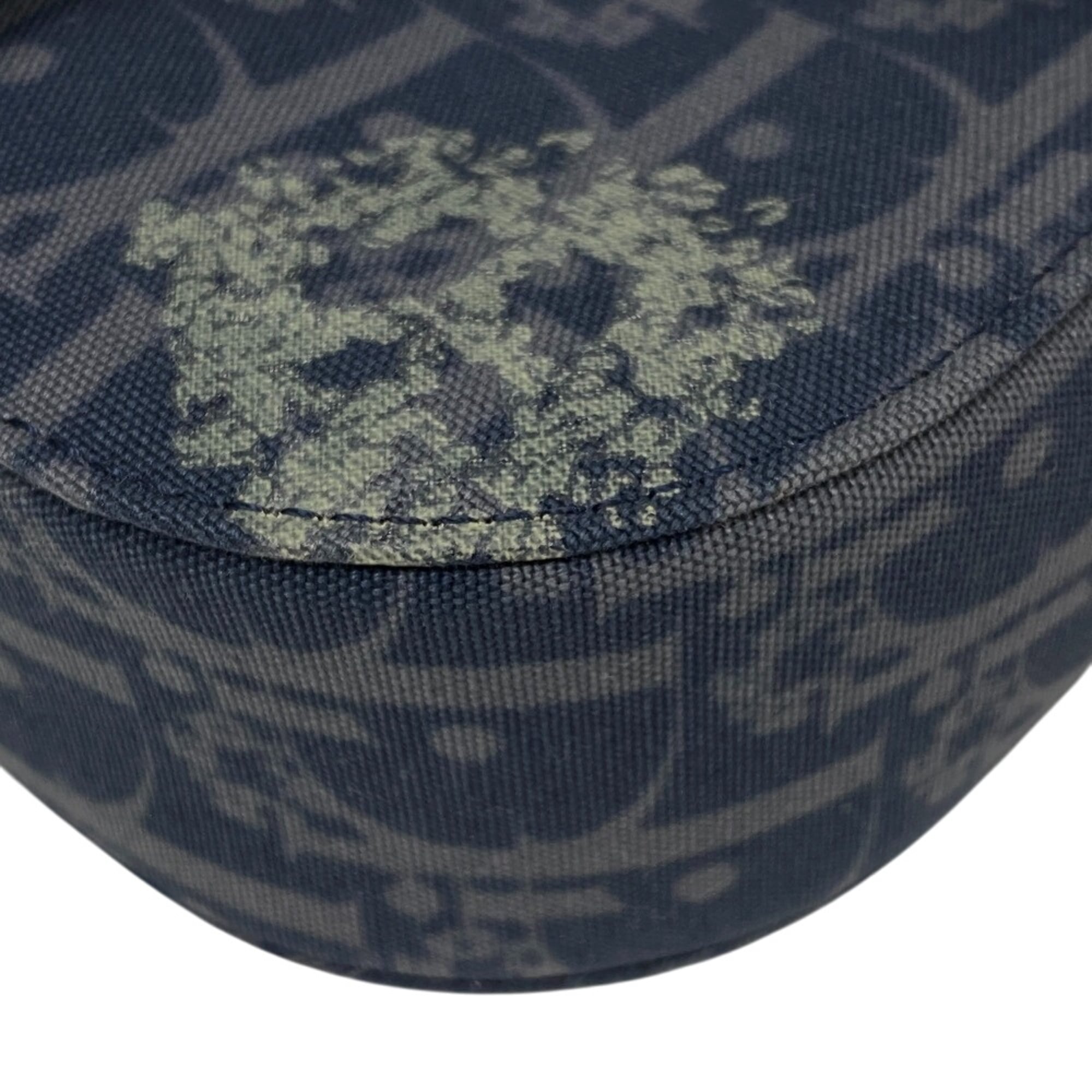Christian Dior Navy Canvas Leather Shoulder Bag (Pre-Owned)
