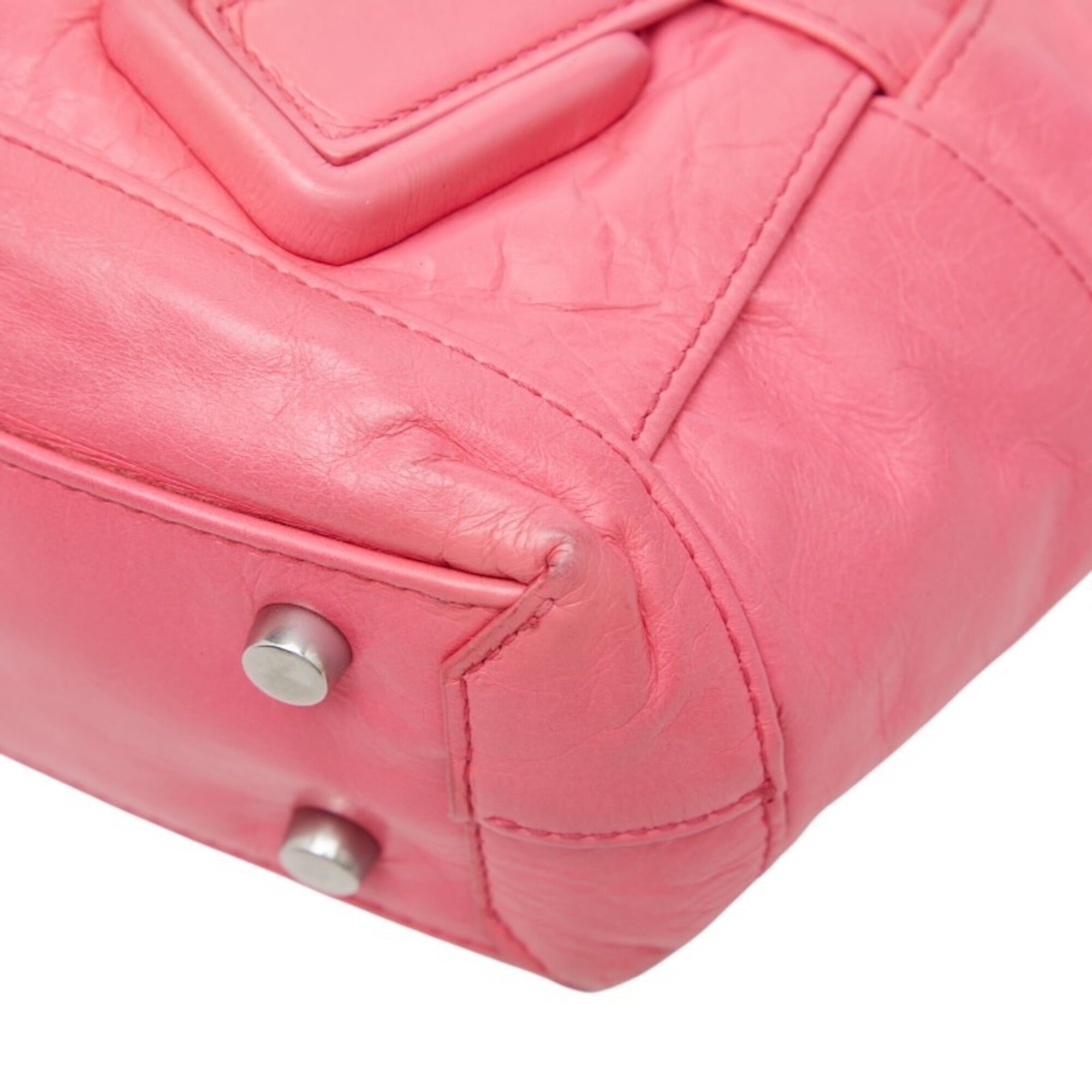 Bottega Veneta Pink Leather Handbag Shoulder Bag (Pre-Owned)