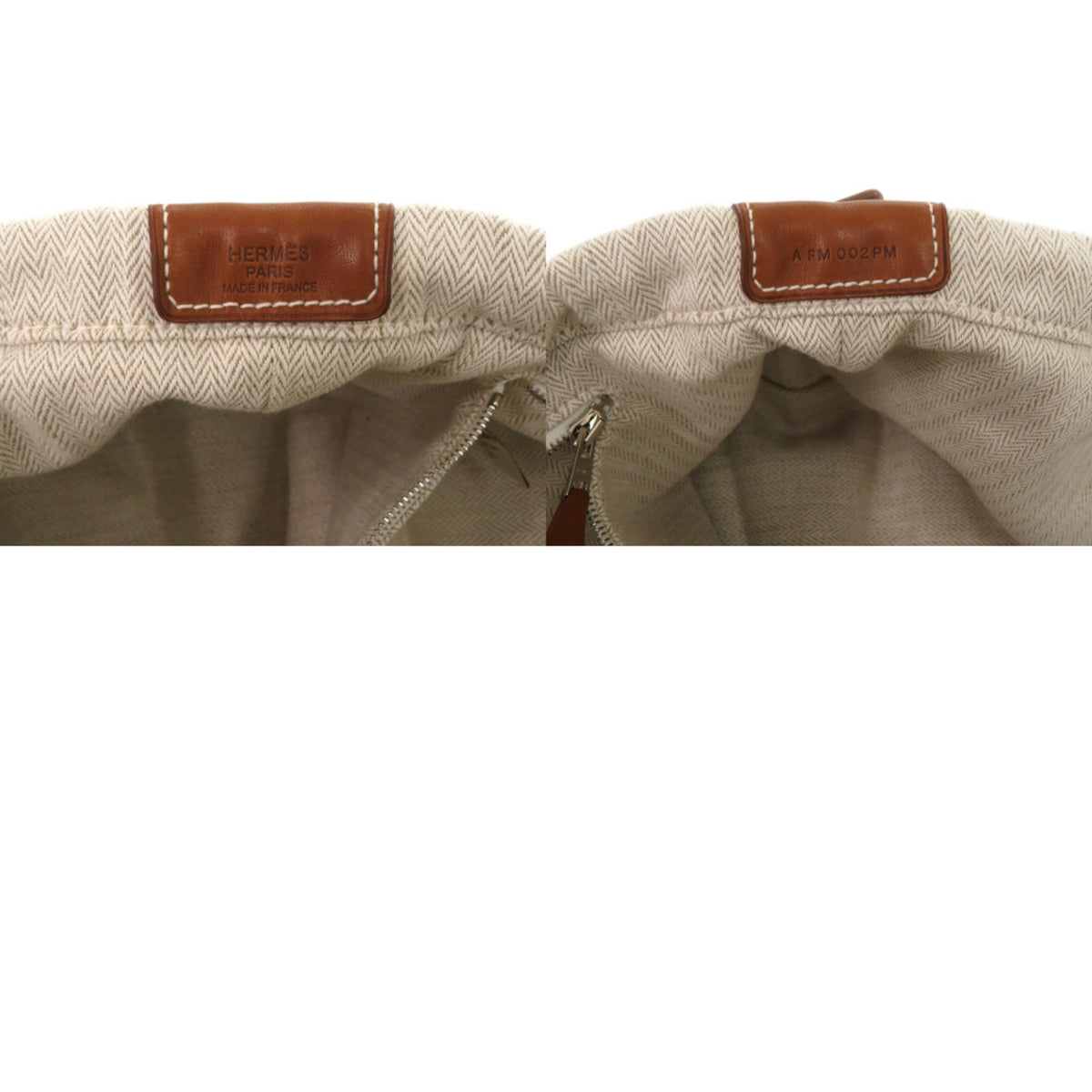 Hermes Beige Brown Cotton Pouch (Pre-Owned)