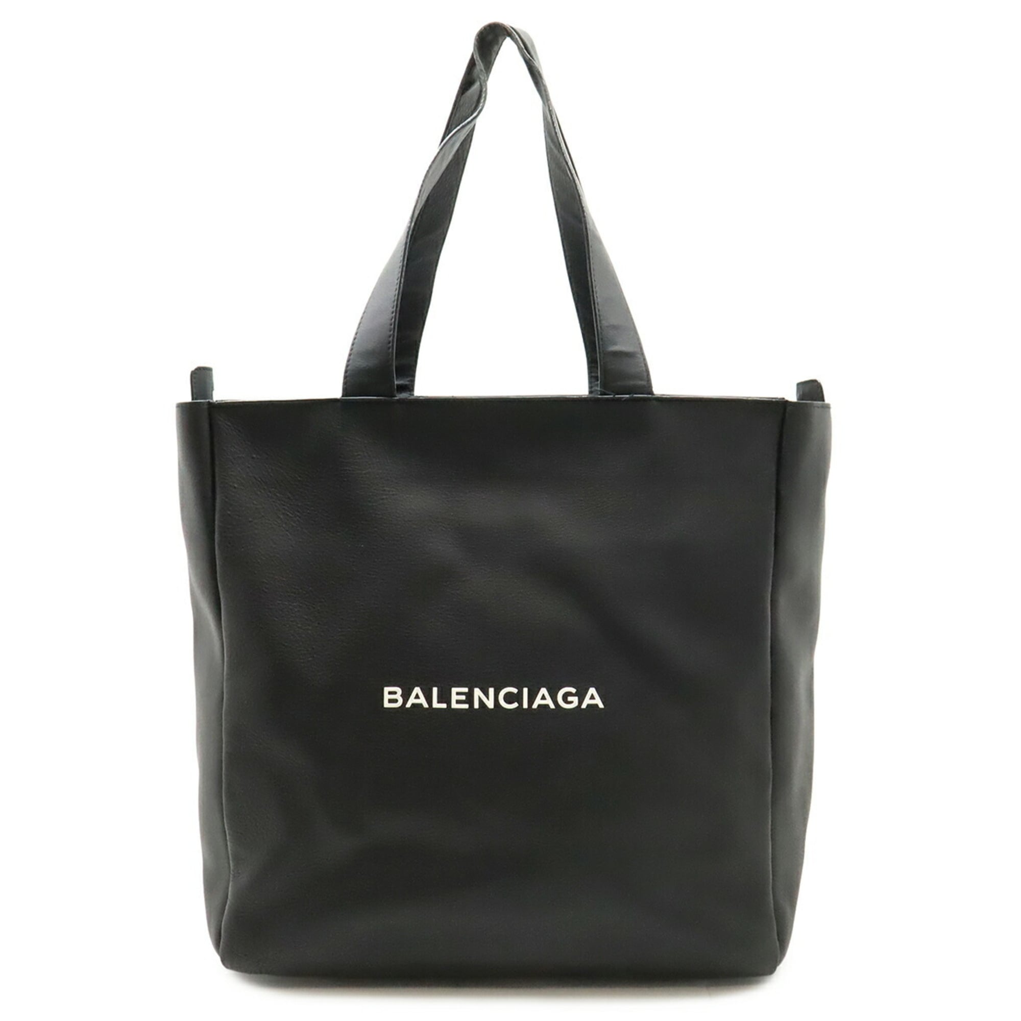 Balenciaga Black Leather Shoulder Bag Tote Bag (Pre-Owned)