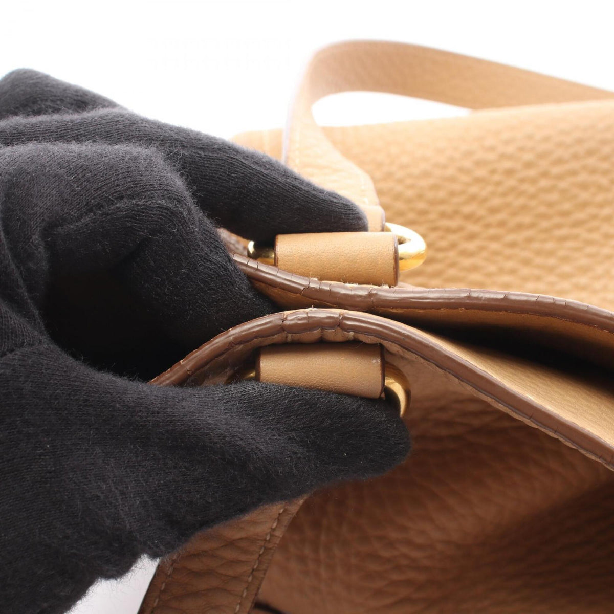 Prada Beige Leather Handbag Tote Bag (Pre-Owned)