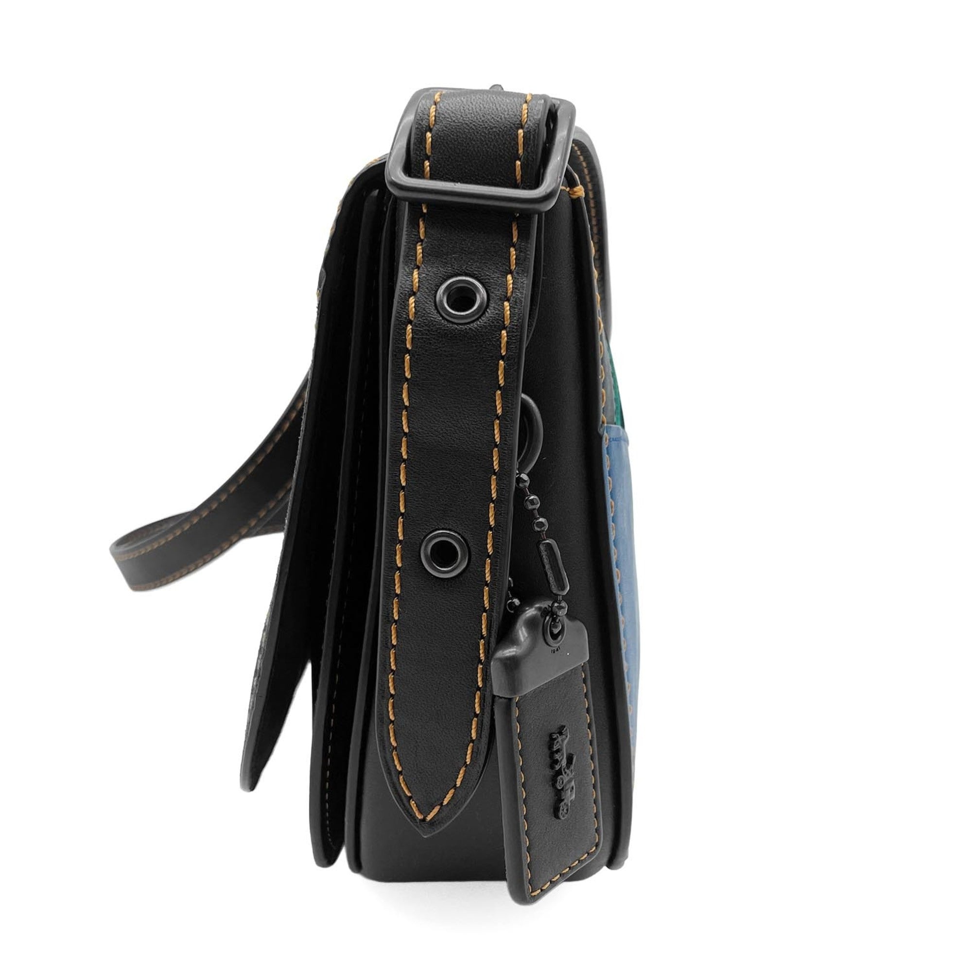 Coach Black Blue Brown Leather Shoulder Bag (Pre-Owned)