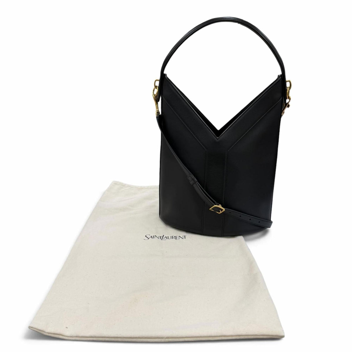 Saint Laurent Black Leather Handbag Shoulder Bag (Pre-Owned)