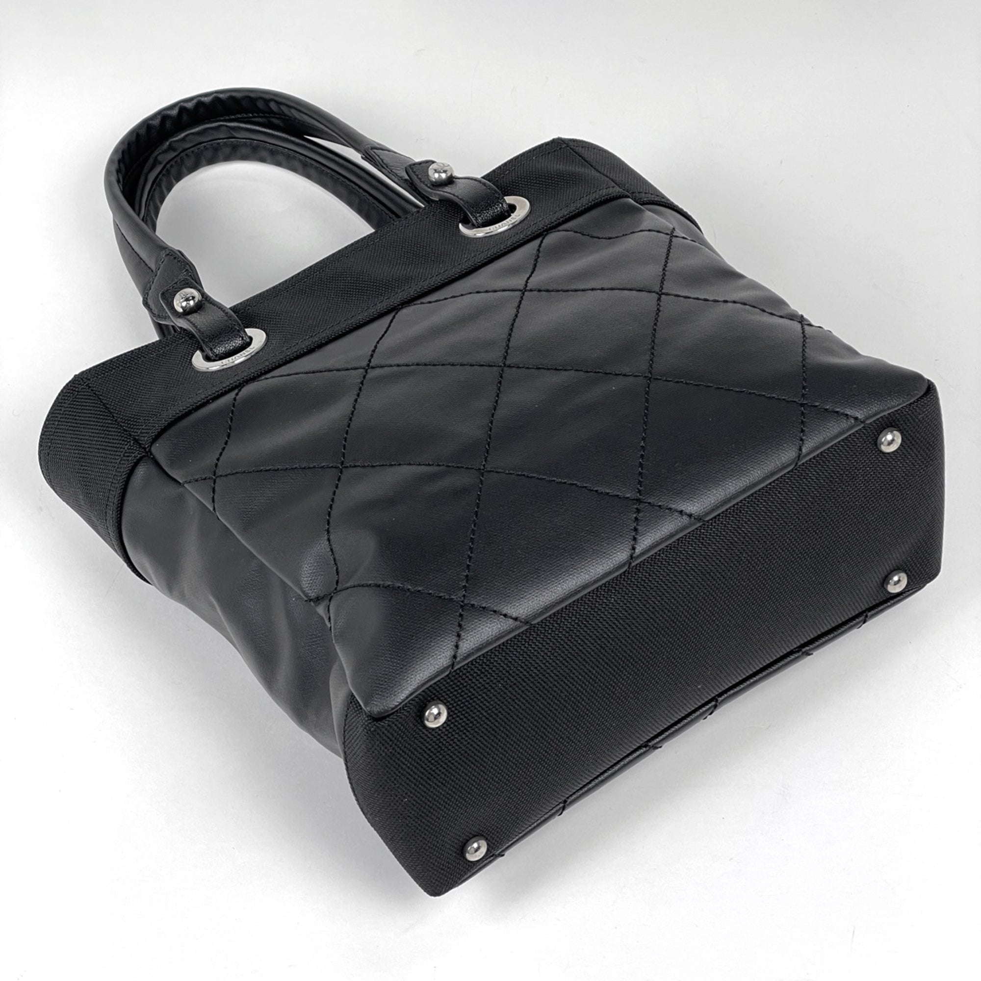 Chanel Black Coated Canvas Tote Bag (Pre-Owned)