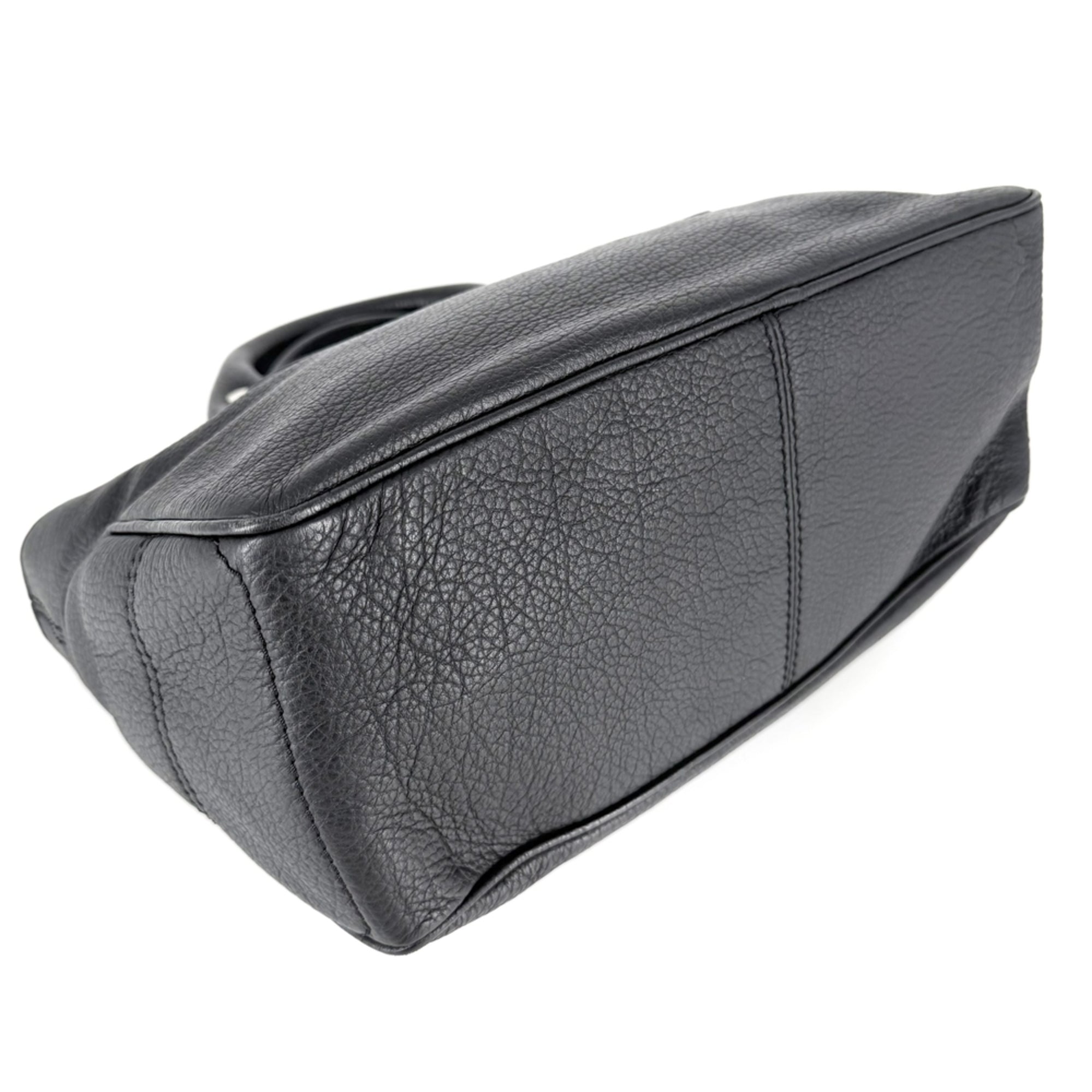 Celine Macadam Black Leather Handbag Tote Bag (Pre-Owned)