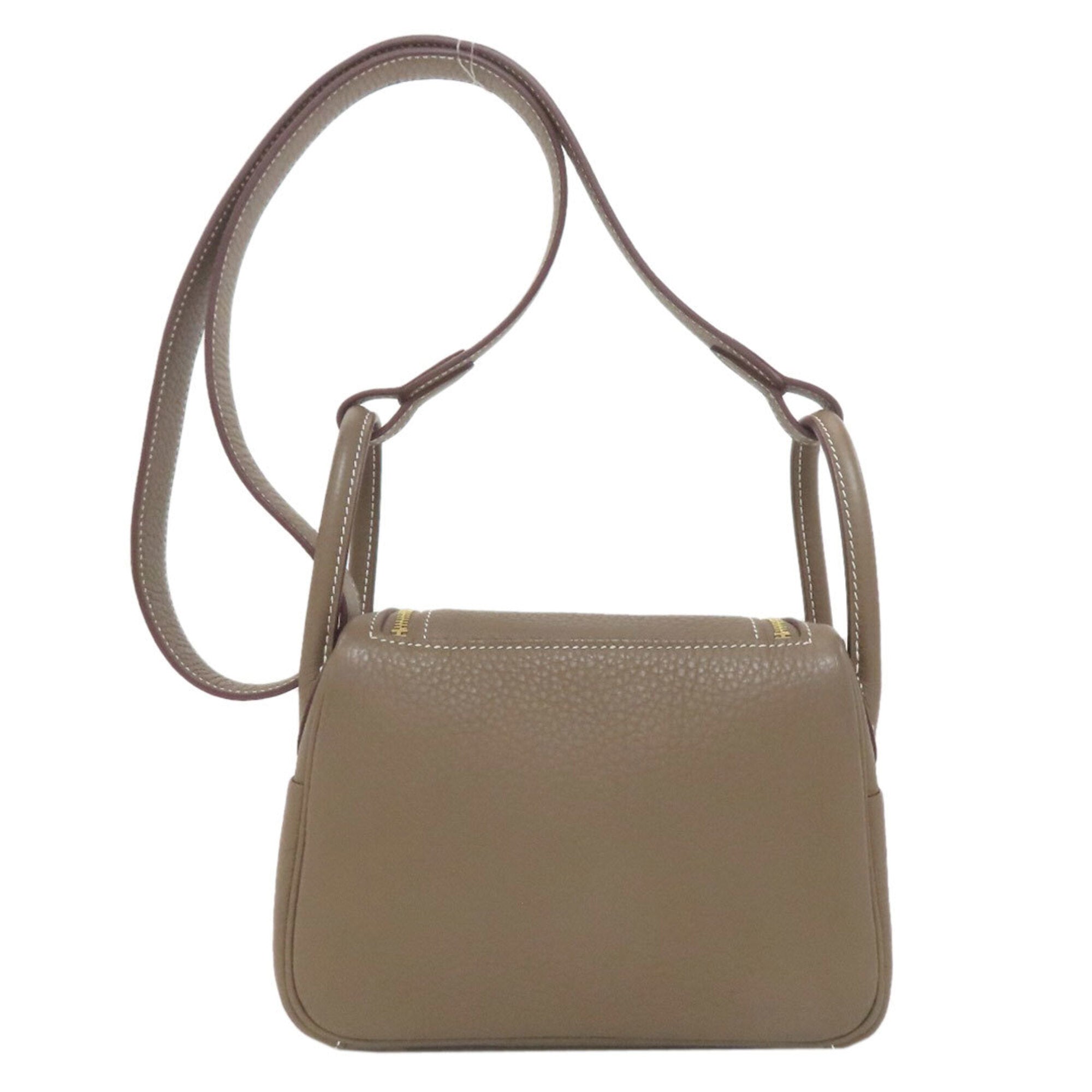 Hermes Lindy Etoupe Gray Taurillon Clemence Leather Handbag (Pre-Owned)