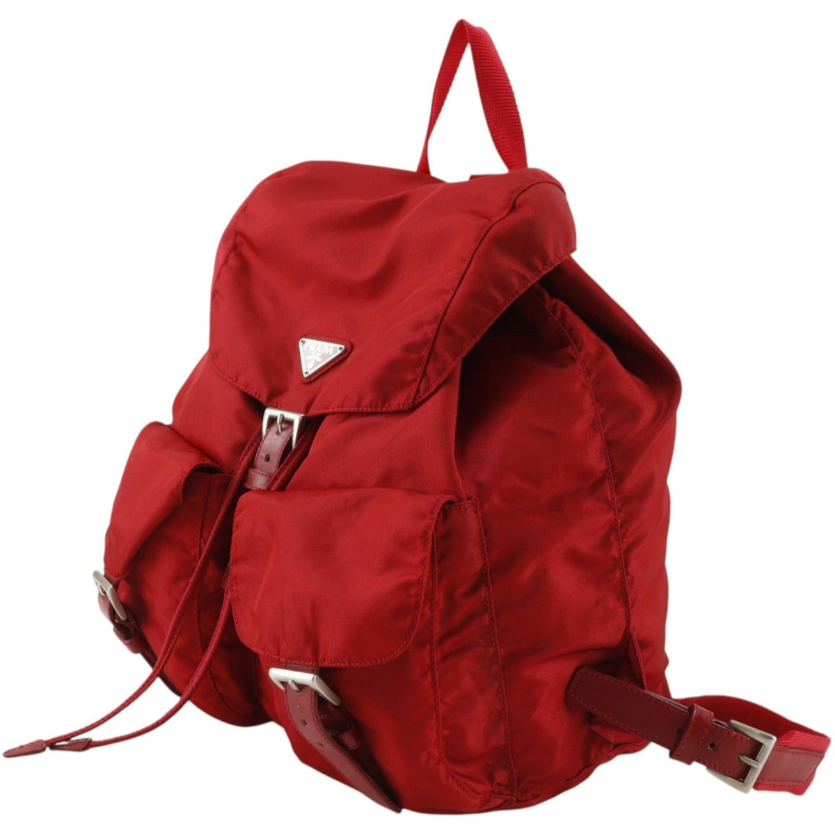 Prada Red Color Nylon Backpack (Pre-Owned)