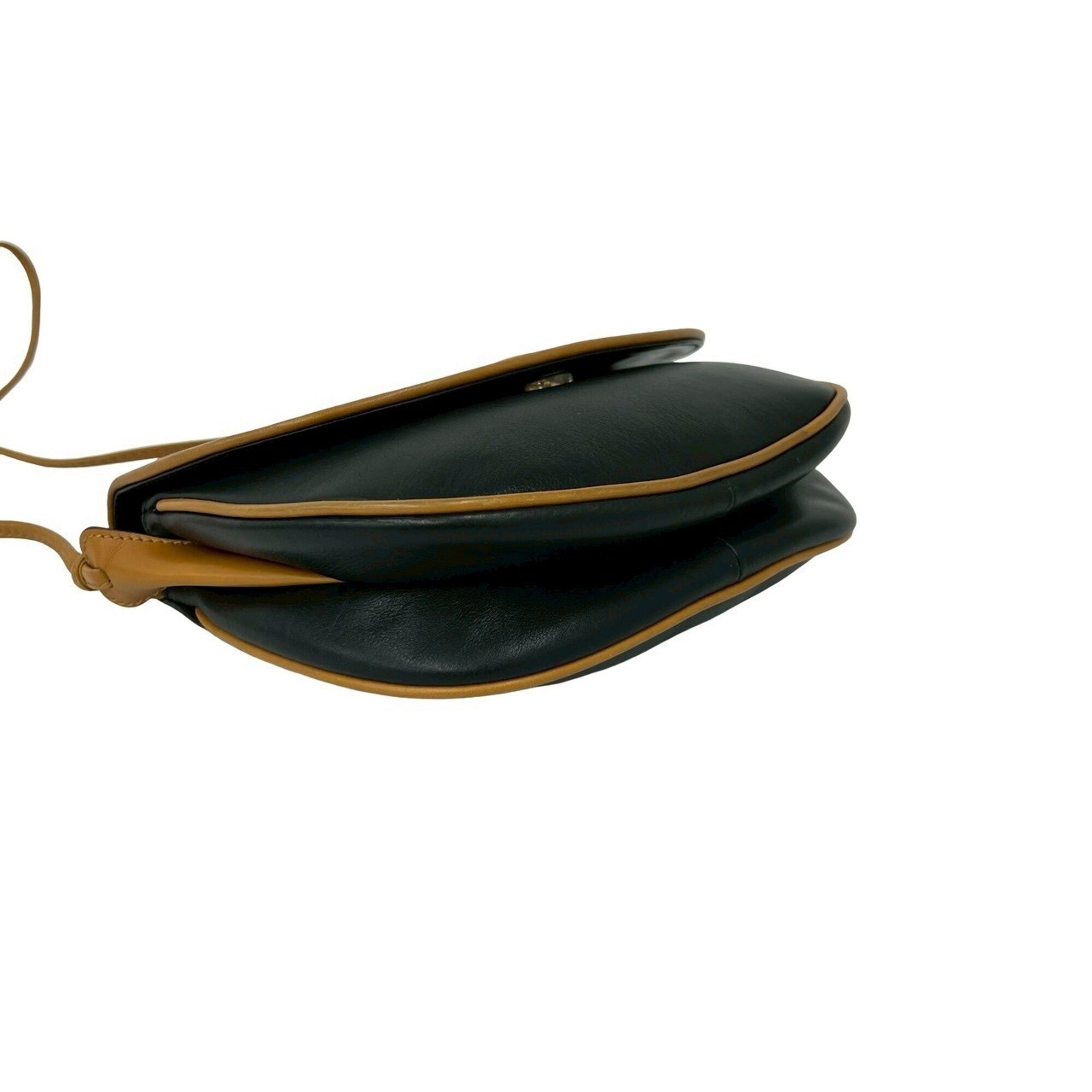 Celine Black Brown Leather Pochette Shoulder Bag (Pre-Owned)