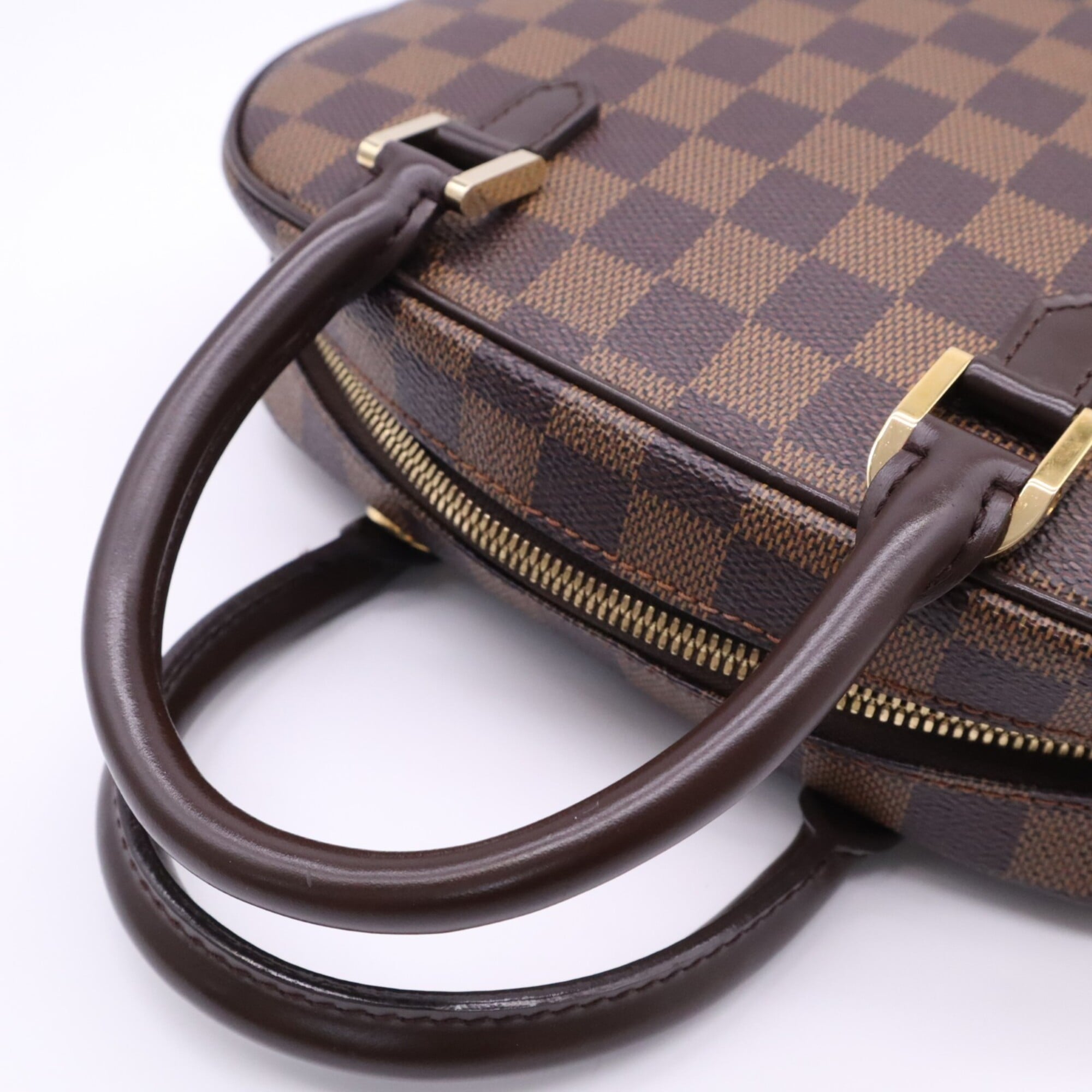 Louis Vuitton Beige Brown Coated Canvas Leather Handbag (Pre-Owned)