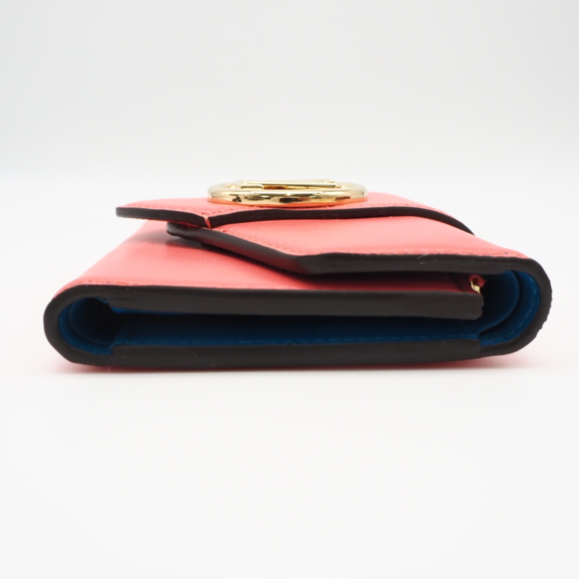Louis Vuitton Blue Pink Leather Wallet (Tri-Fold) (Pre-Owned)