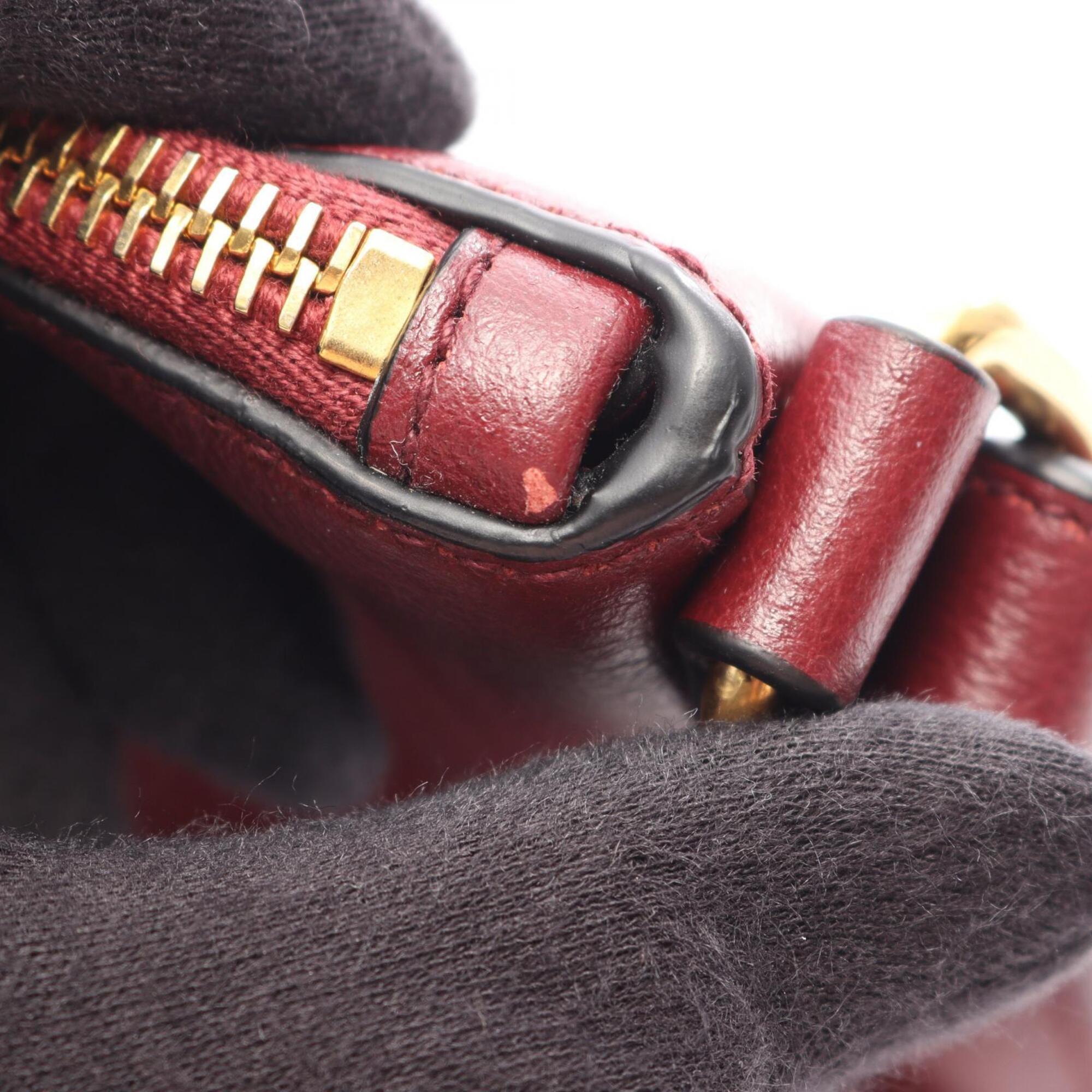 Prada Bordeaux Leather Handbag (Pre-Owned)
