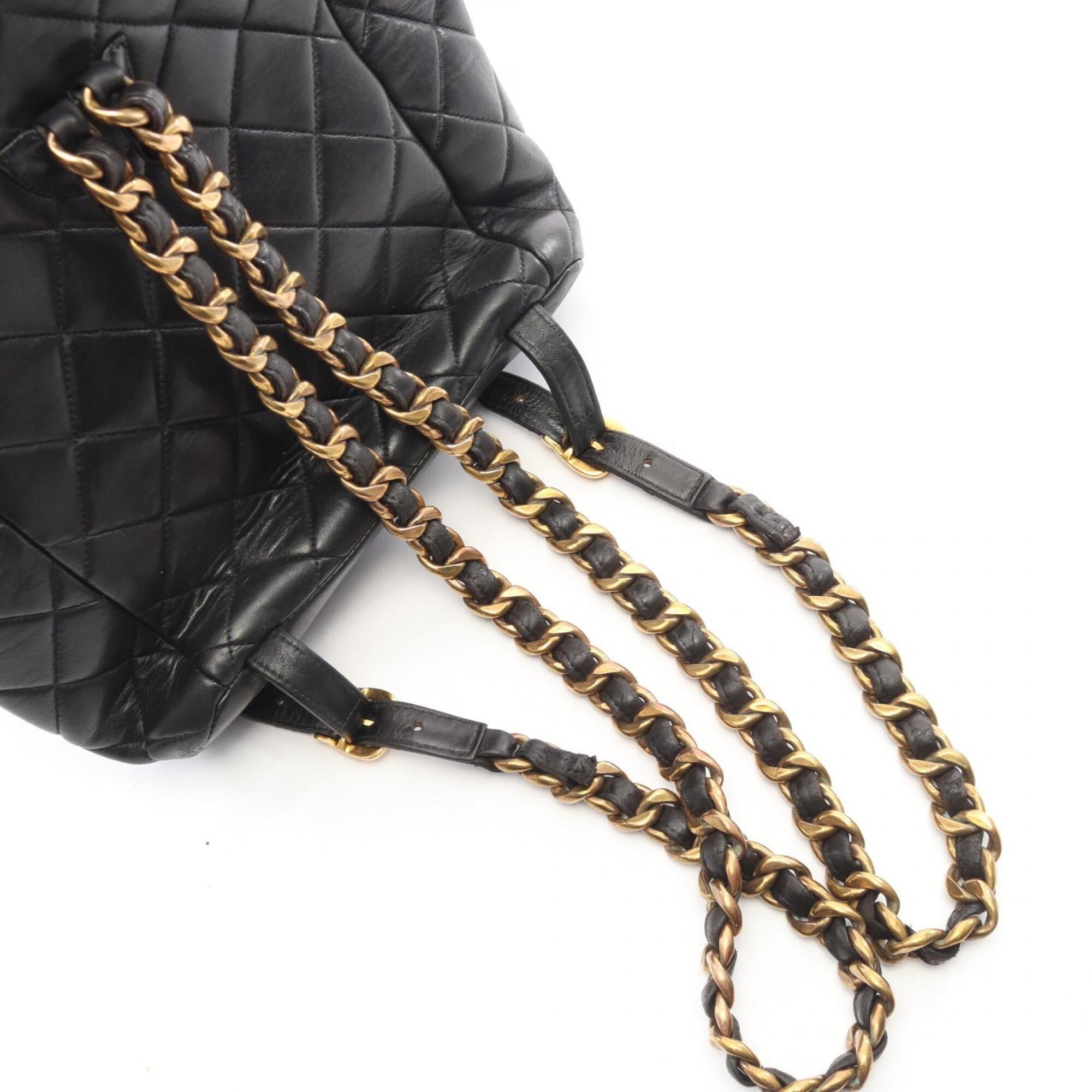 Chanel Matelasse Black Leather Backpack (Pre-Owned)