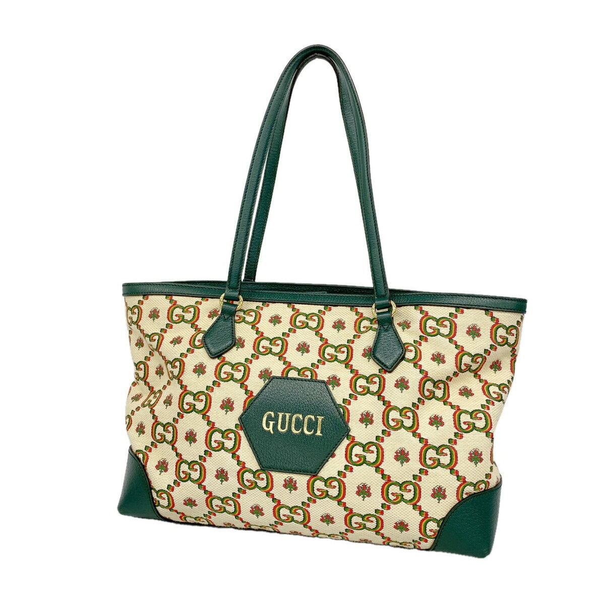 Gucci Green Canvas Tote Bag (Pre-Owned)