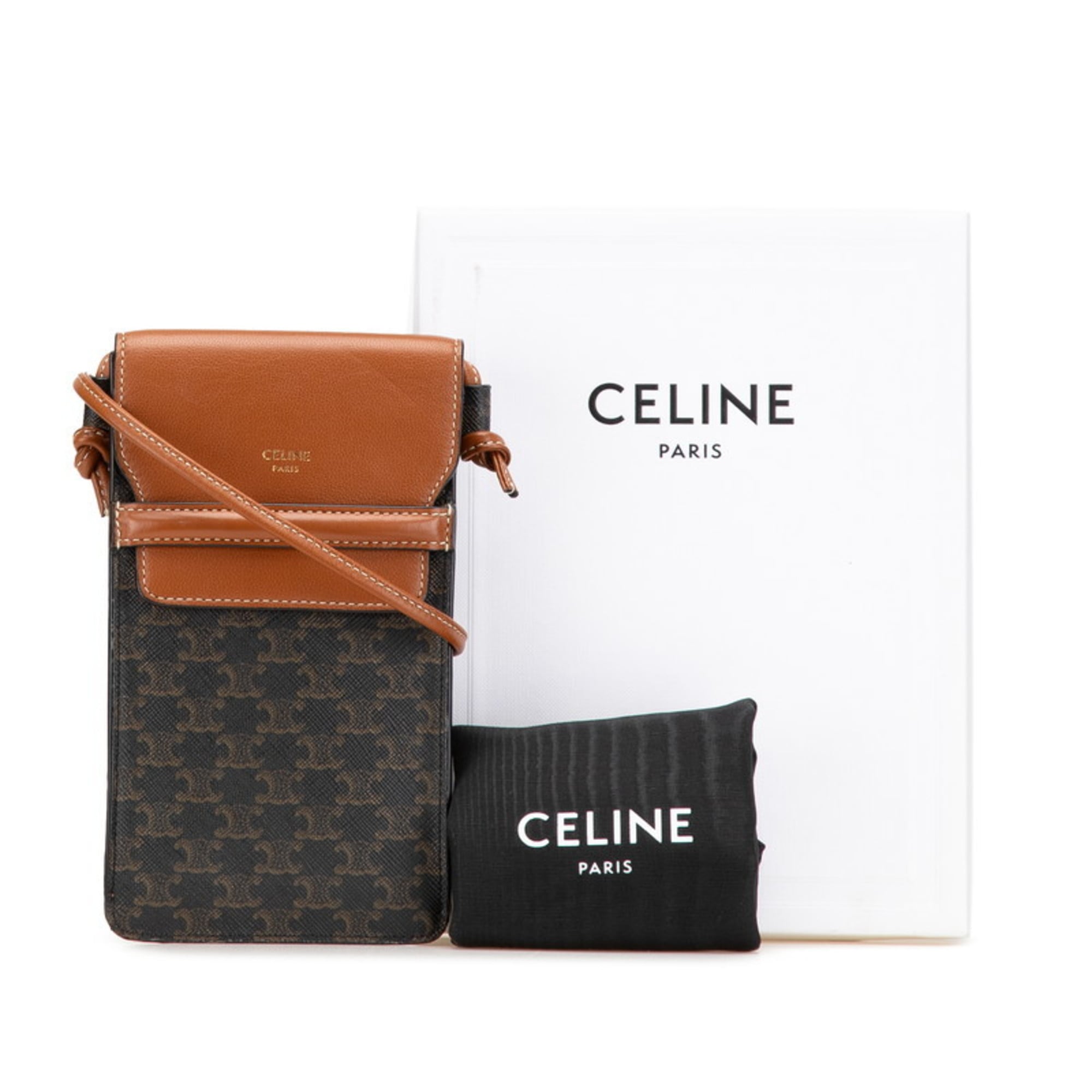 Celine Black Brown Leather Pvc Shoulder Bag (Pre-Owned)